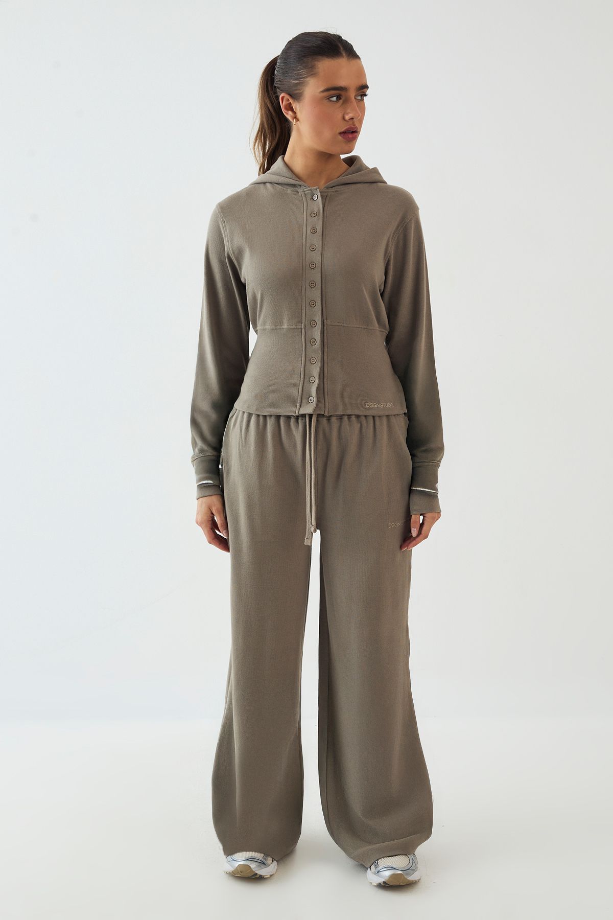 DSGN Studio DSGN Studio Heavy Rib Straight Leg Jogger Washed Khaki image 5