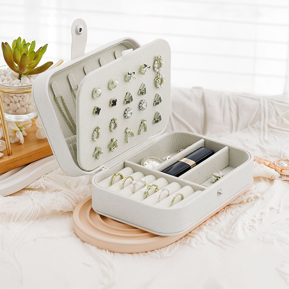 SHEONLY Portable PU Leather Travel Jewellry Box image 2