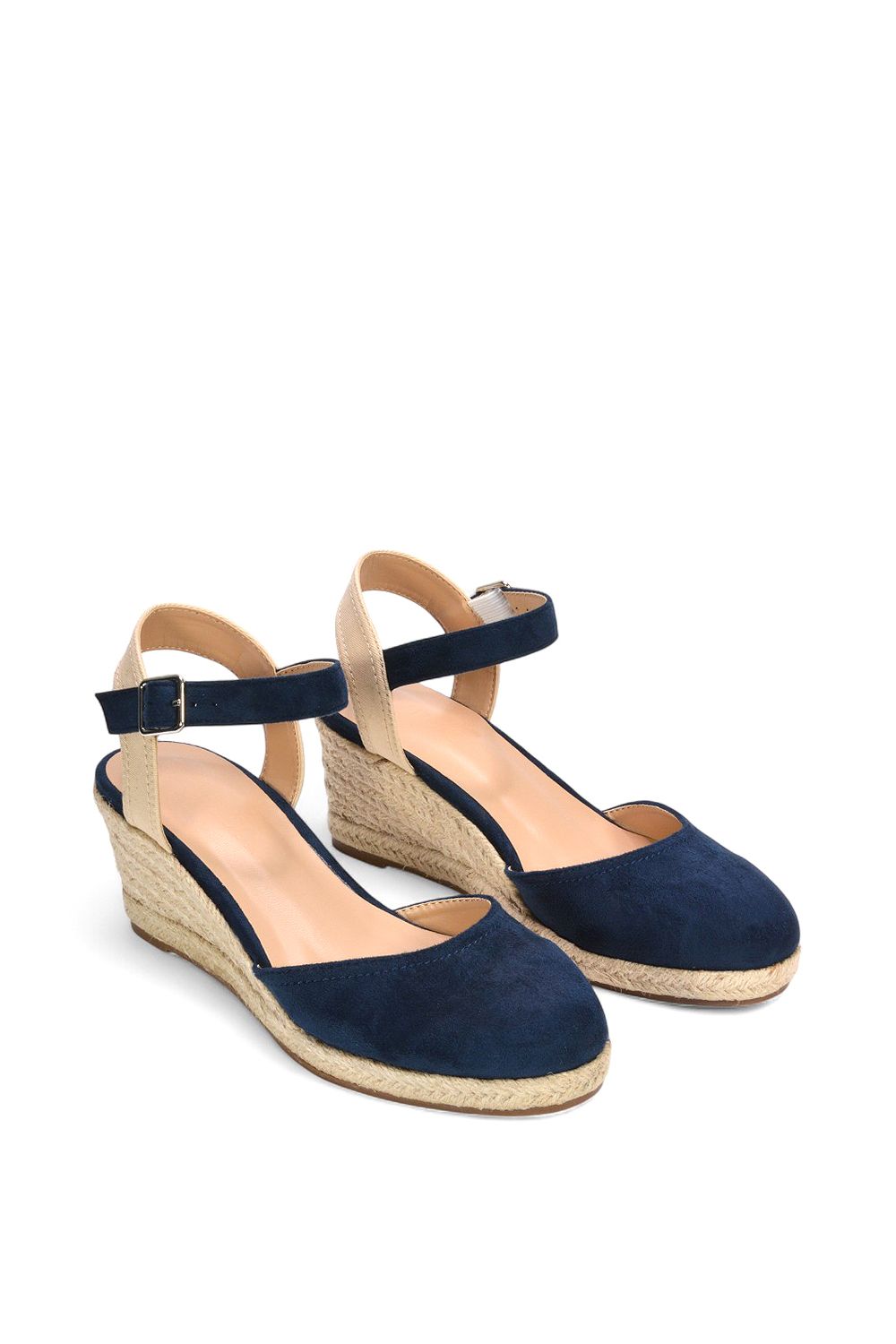 XY London 'Joey' Closed Toe Ankle Strap Espadrille Wedge Platform Shoes image 5