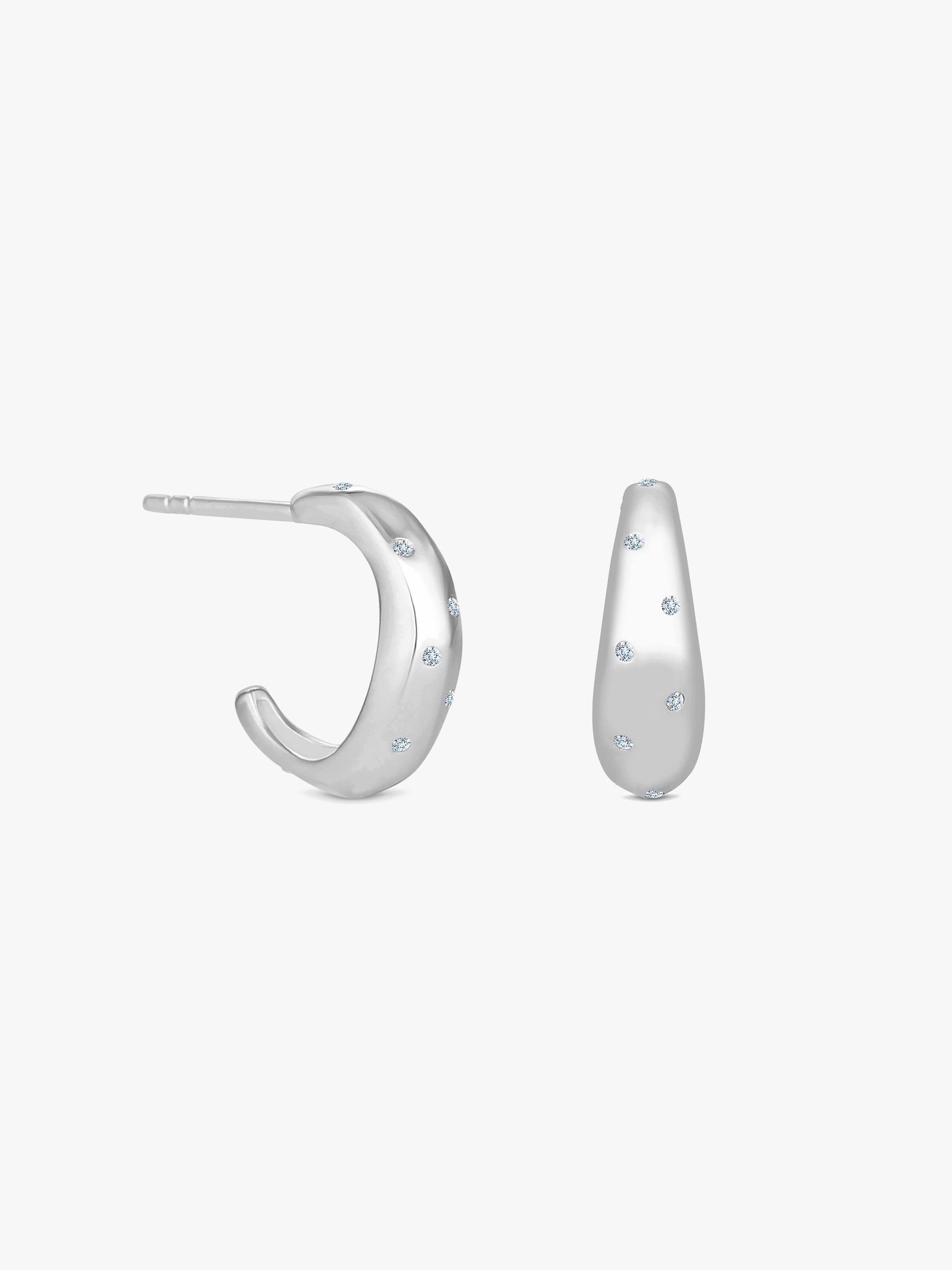 Simply Silver Sterling Silver 925 Multi Stone Hoop Earrings