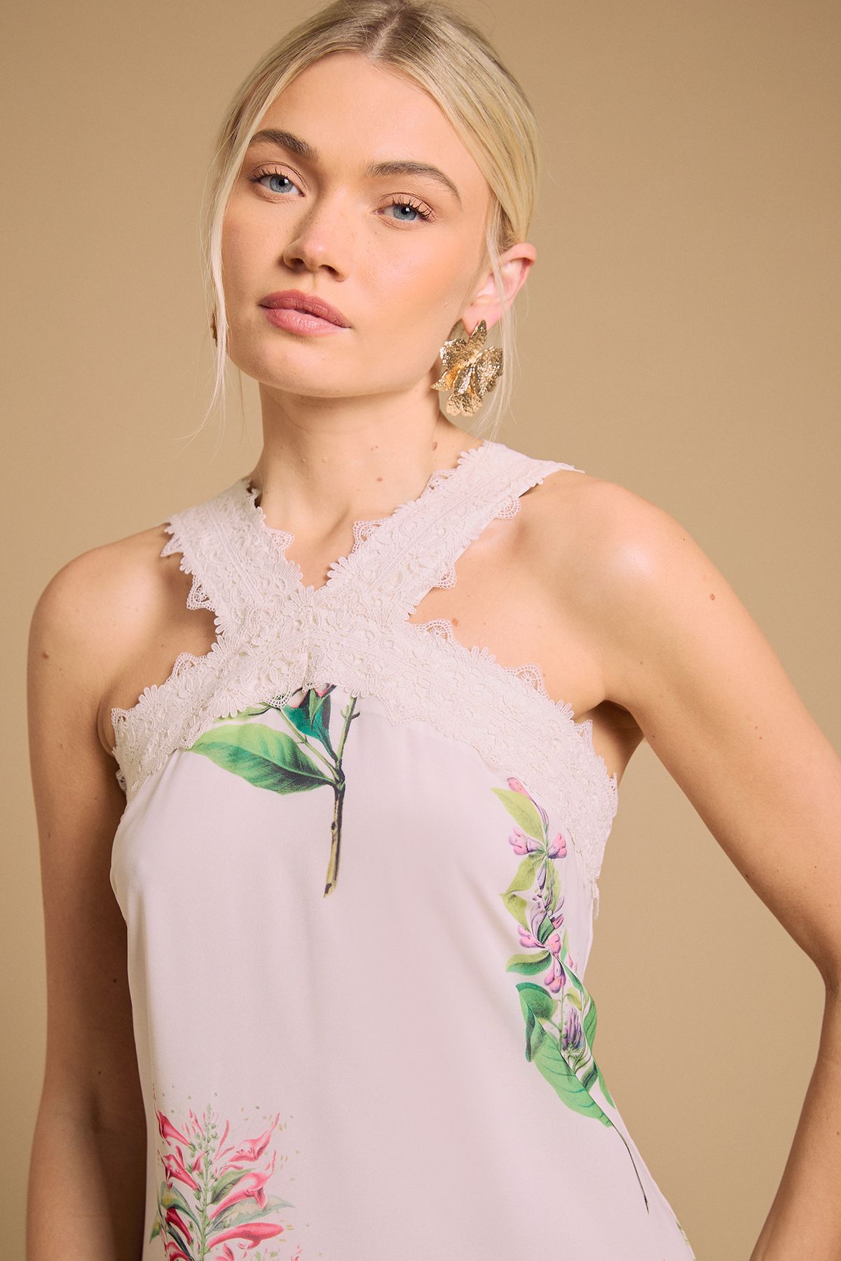 Oasis Halterneck Maxi Dress Ivory image 4