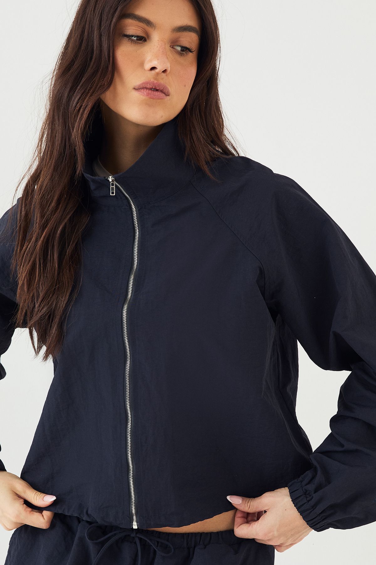 DSGN Studio DSGN Studio Funnel Neck Track Jacket Navy image 4