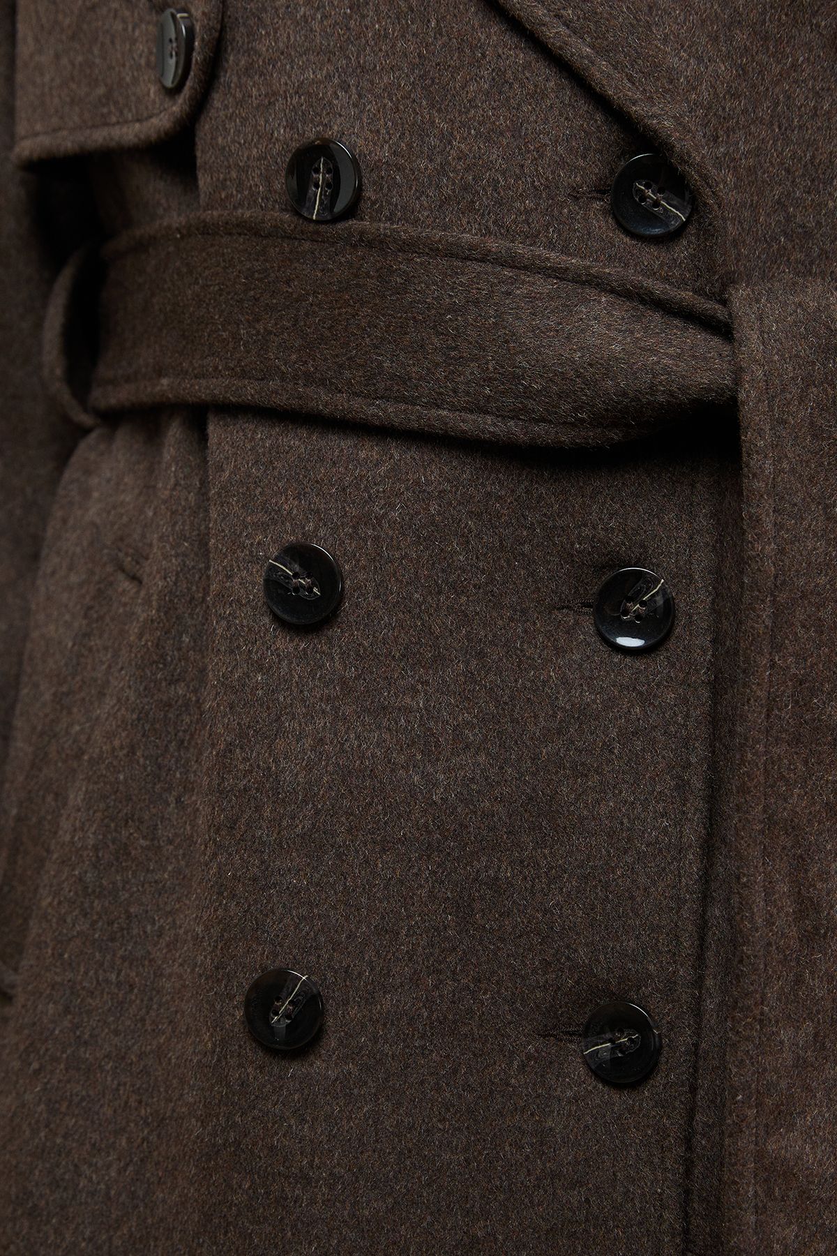 Oasis Relaxed Wool Trench Chocolate image 4