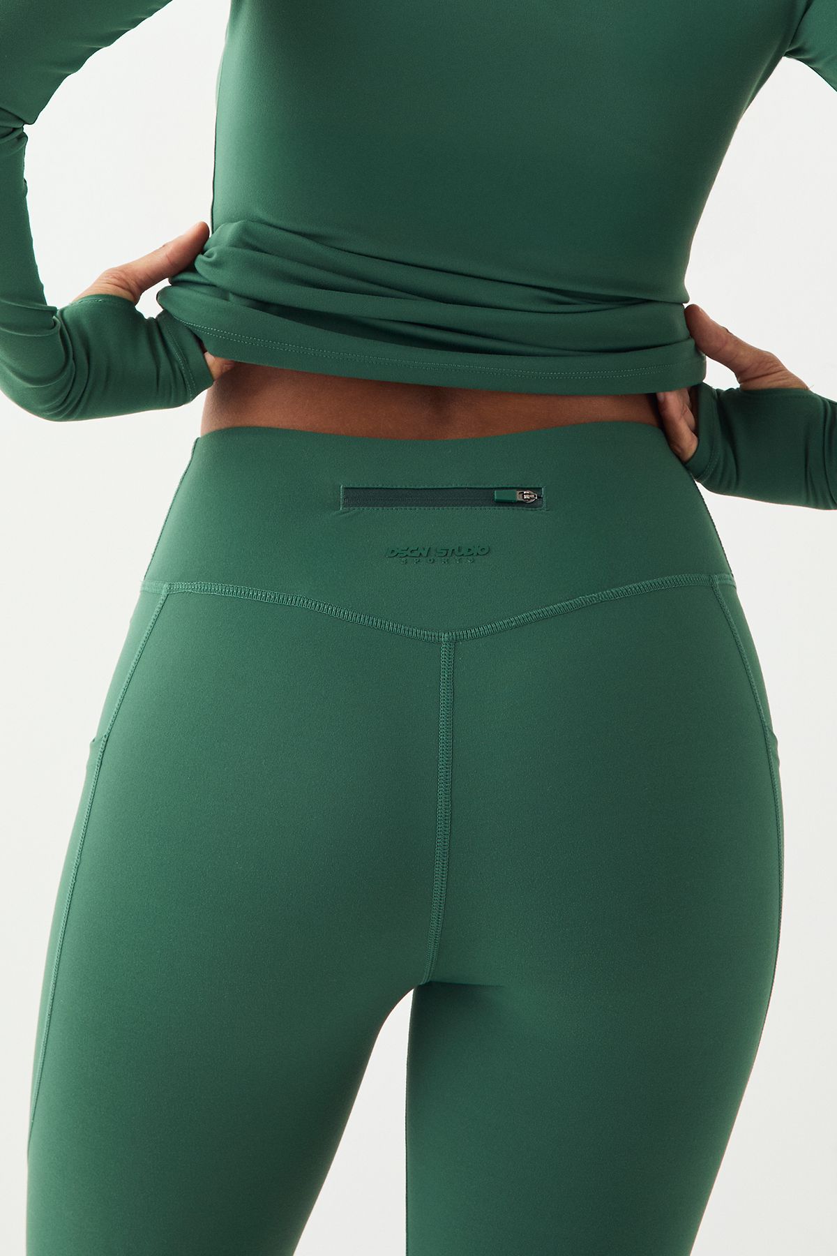 DSGN Studio DSGN Studio Sport High Waist Pocket Detail Sports Legging Green image 4