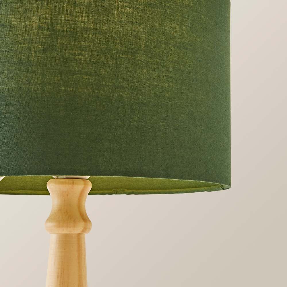 ValueLights Victoria Light Wood Traditional Table Lamp with Fabric Drum Shade and LED Bulb image 4