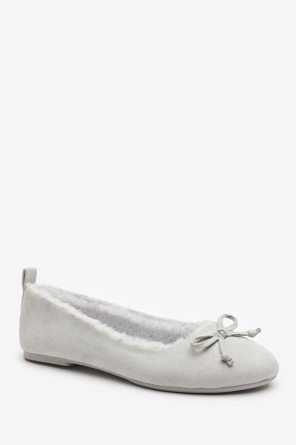 Where's That From 'Danica' Ballet Slippers with Faux Fur Lining and Bow Detail image 4