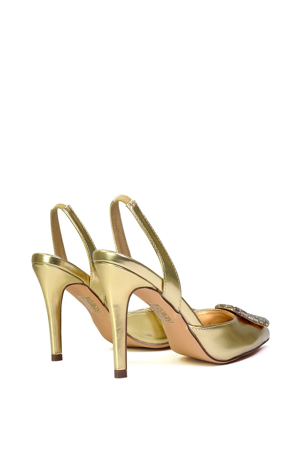 XY London 'Issy' Sling Back Strappy Pointed Toe Stiletto High Heel Court Shoes image 3