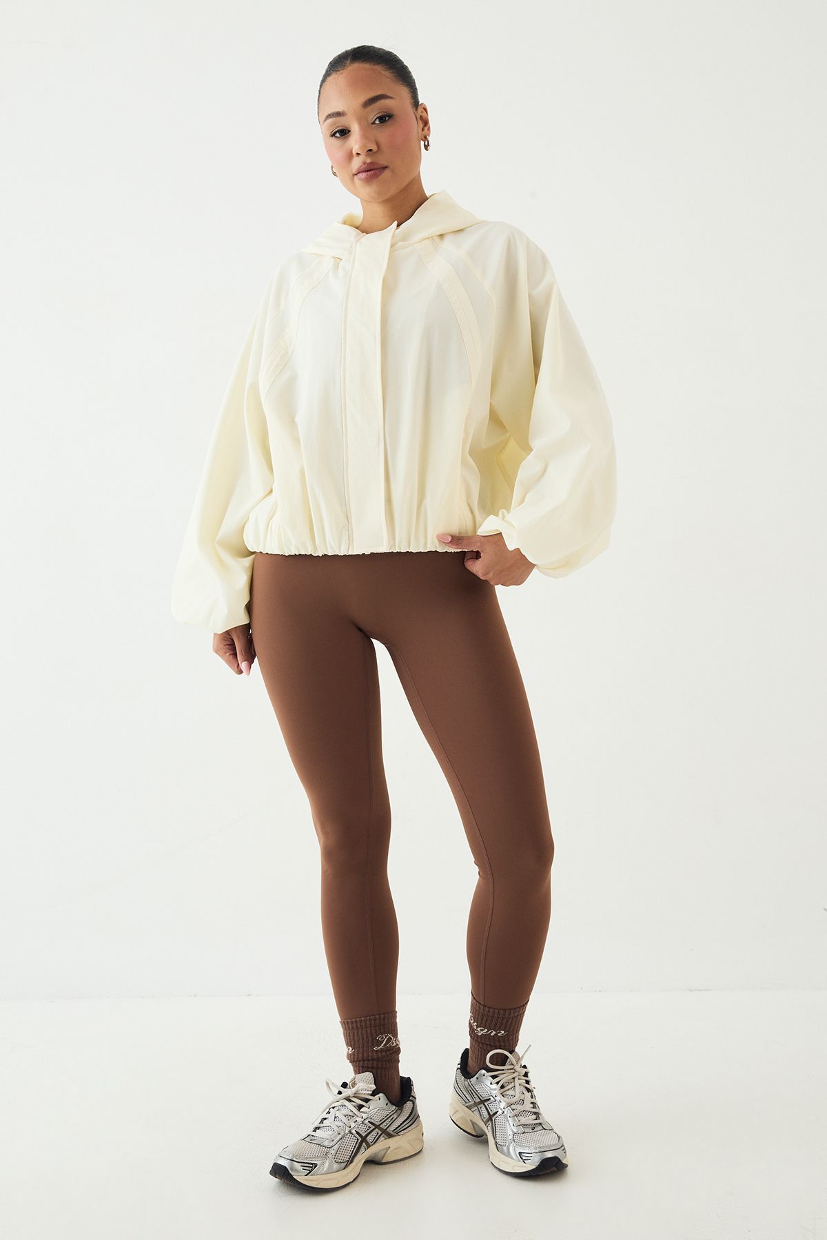 DSGN Studio DSGN Studio Balloon Hem Zip Through Jacket Cream image 3