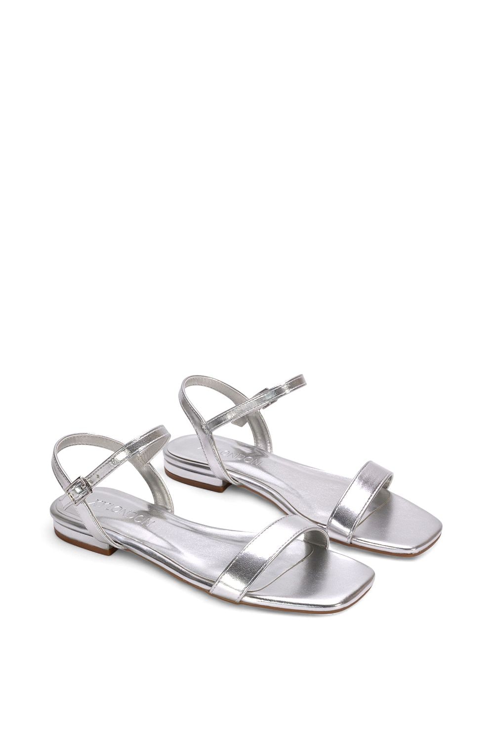 XY London 'Hallie' Open Toe Flat Strappy Sandals With Ankle Strap image 5