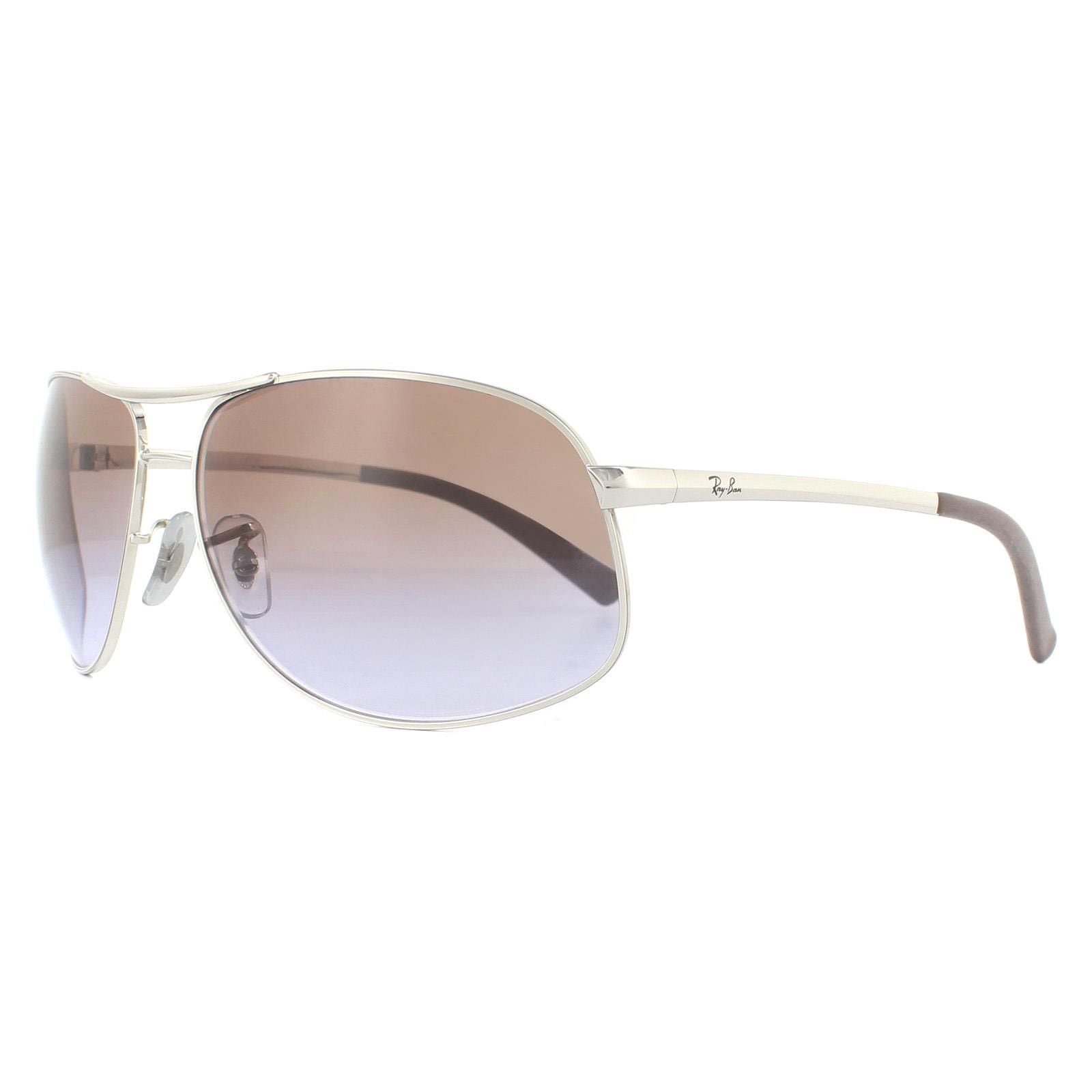 Ray-Ban Aviator Silver Brown Gradient RB3387 Sunglasses image 2