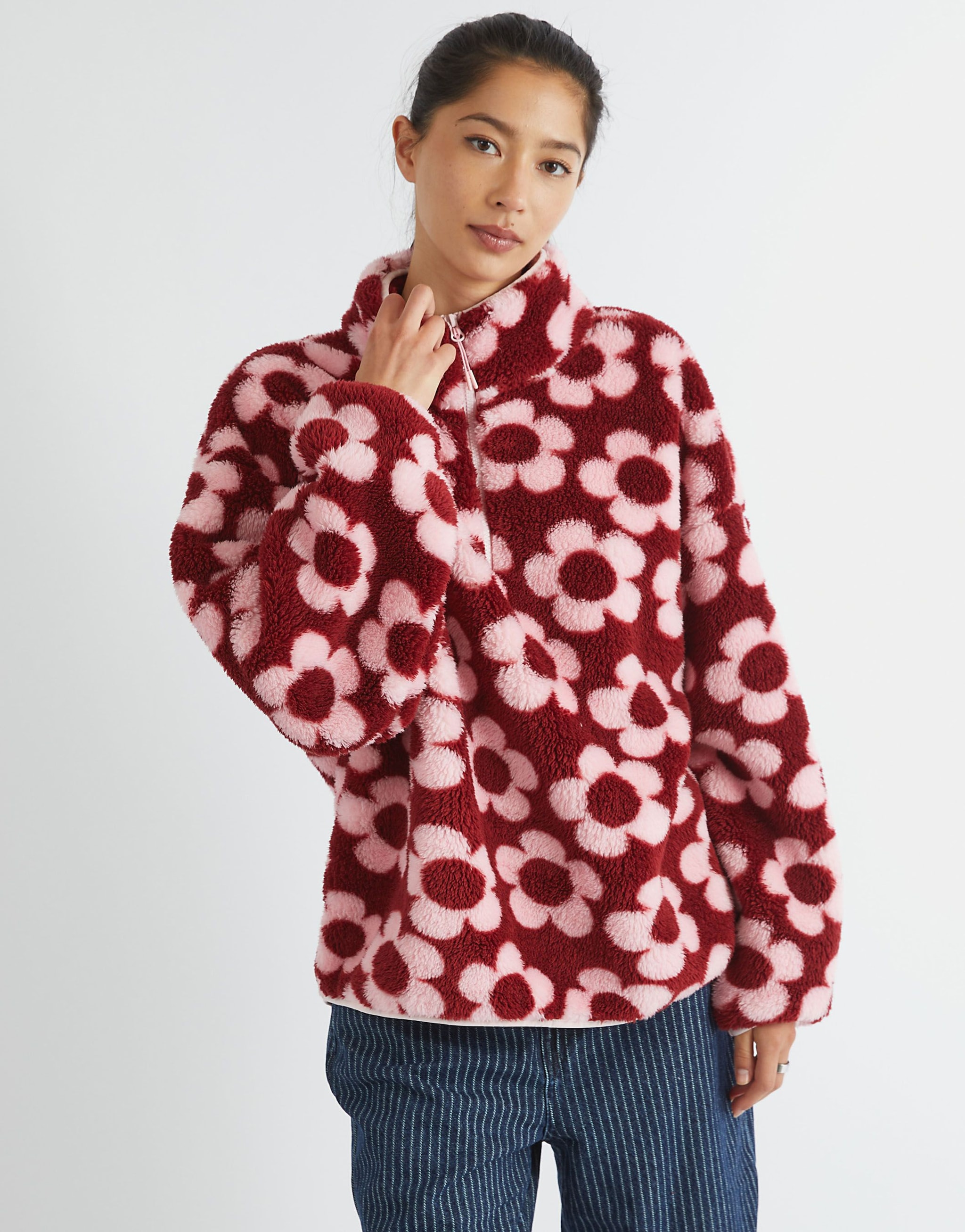 SKINNYDIP Pink Flower Longline Fleece image 1