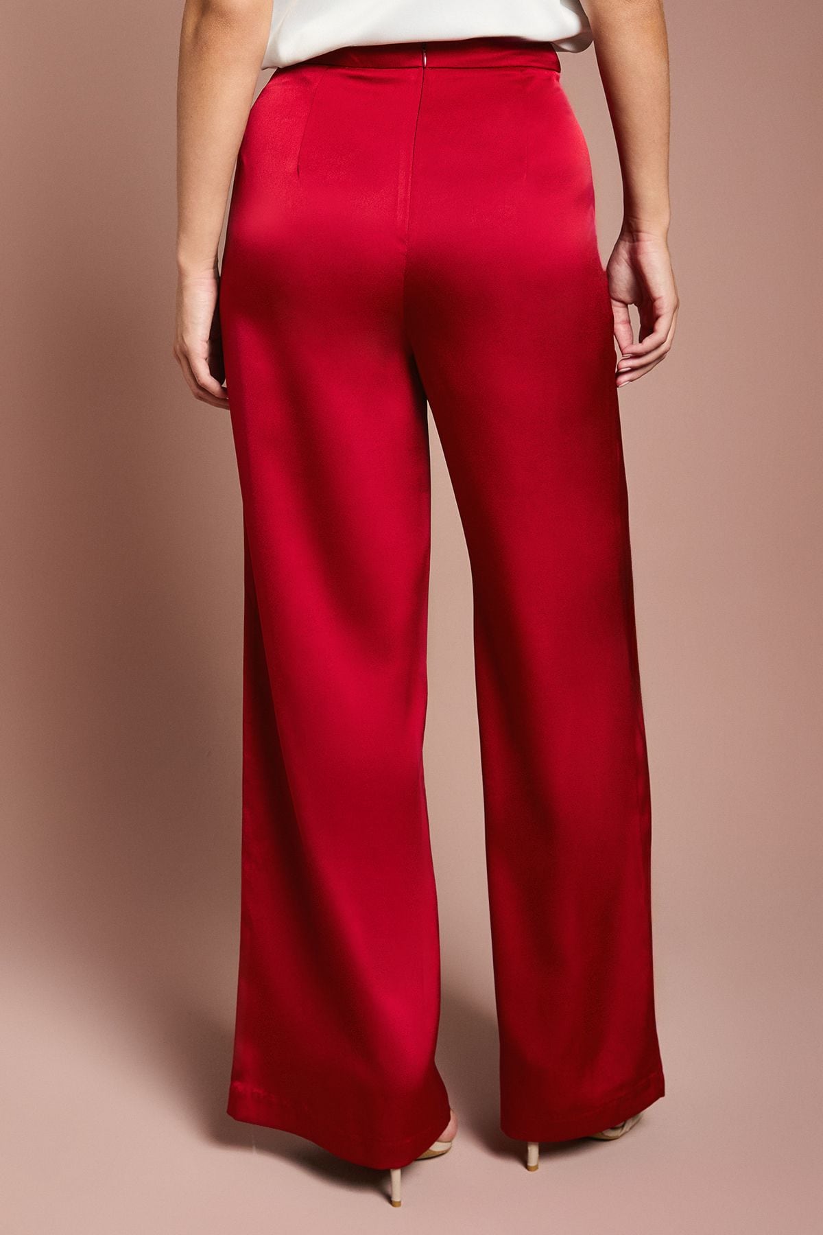 Coast Satin Flare Trouser Burgundy image 3