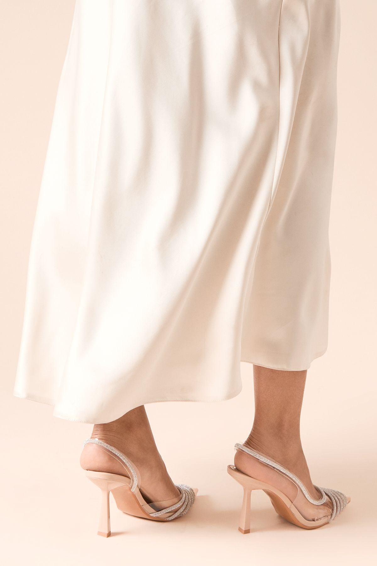 Dorothy Perkins Bonita Embellished Slingback High Stiletto Heel Court Shoes Beige image 4