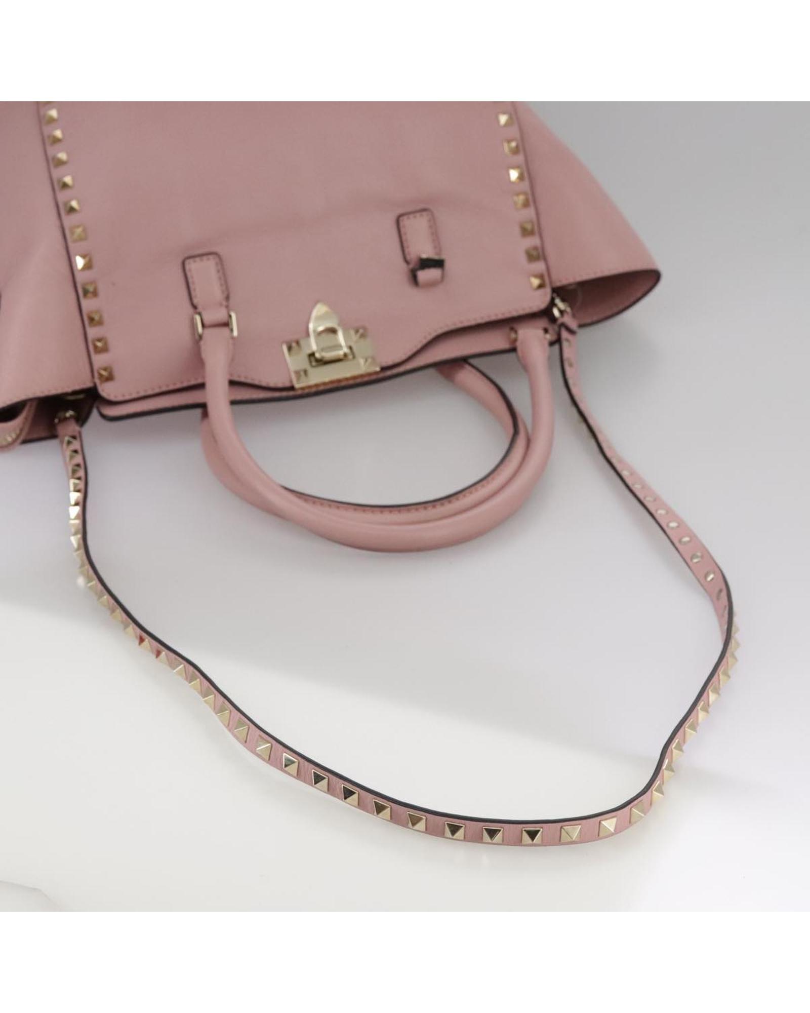 Valentino Preloved Garavani Studded Tote Wo - Pink Handbags image 10