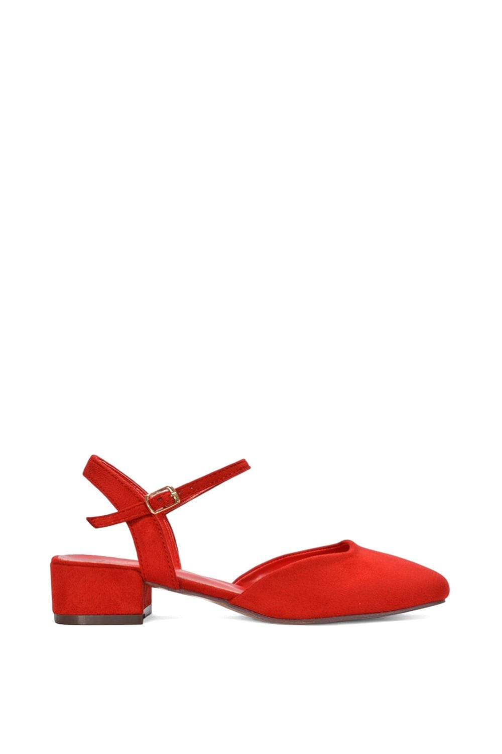 XY London 'Hilary' Square Closed Toe Strappy Court Shoe Low Heels