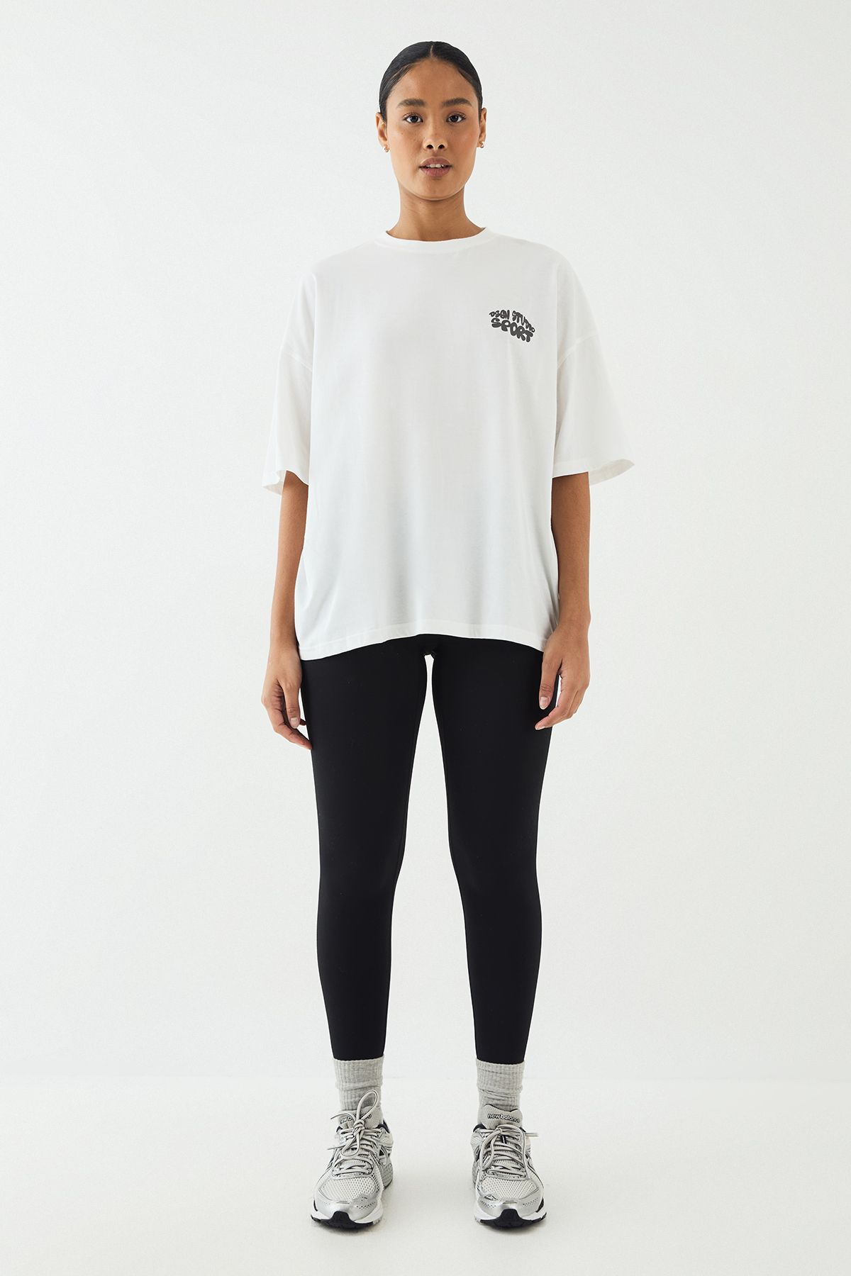 DSGN Studio DSGN Studio Sport Printed Oversized T-Shirt White image 5