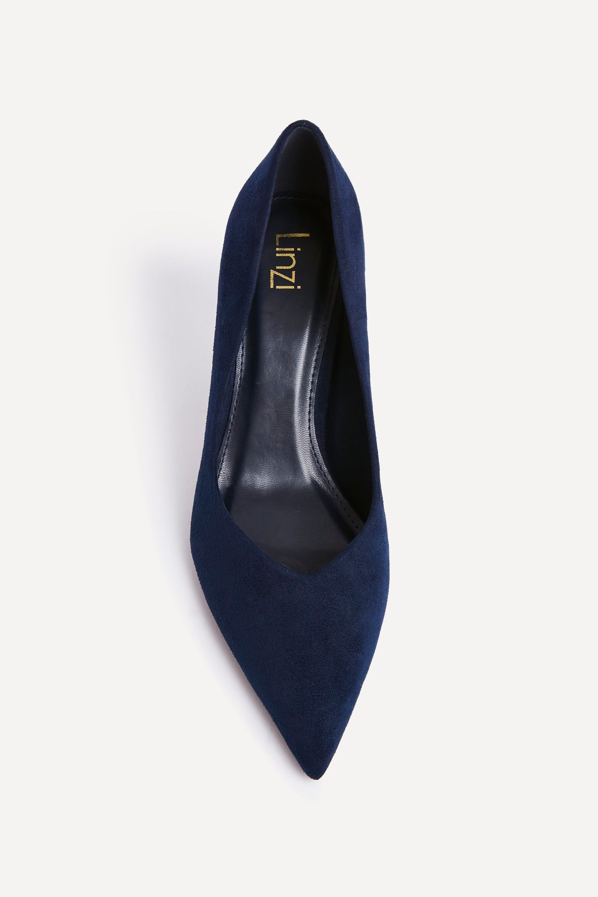 Linzi Classic Navy Faux Suede Court Heels image 4
