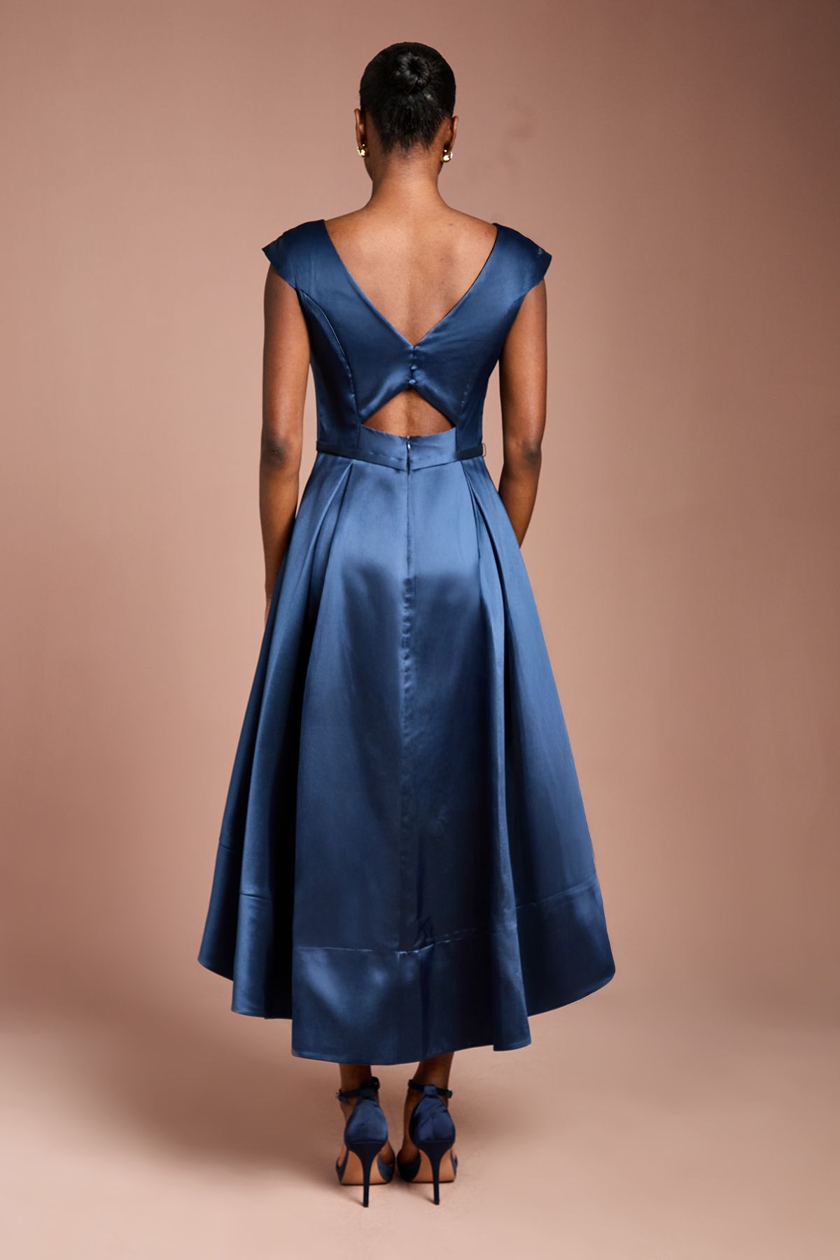 Coast Twill Hi-Lo Midi Dress Navy image 3