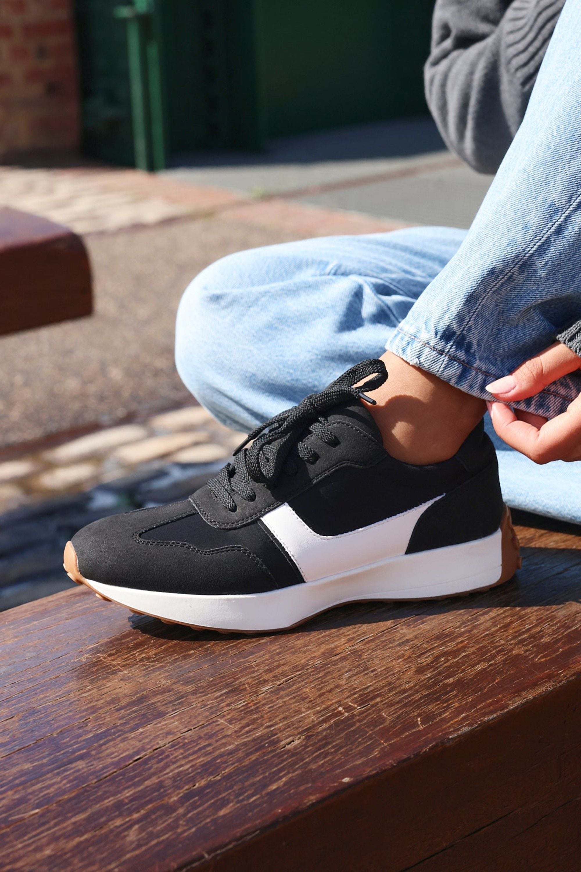 Linzi Hustle Black Suede Mix Sports Trainers image 6