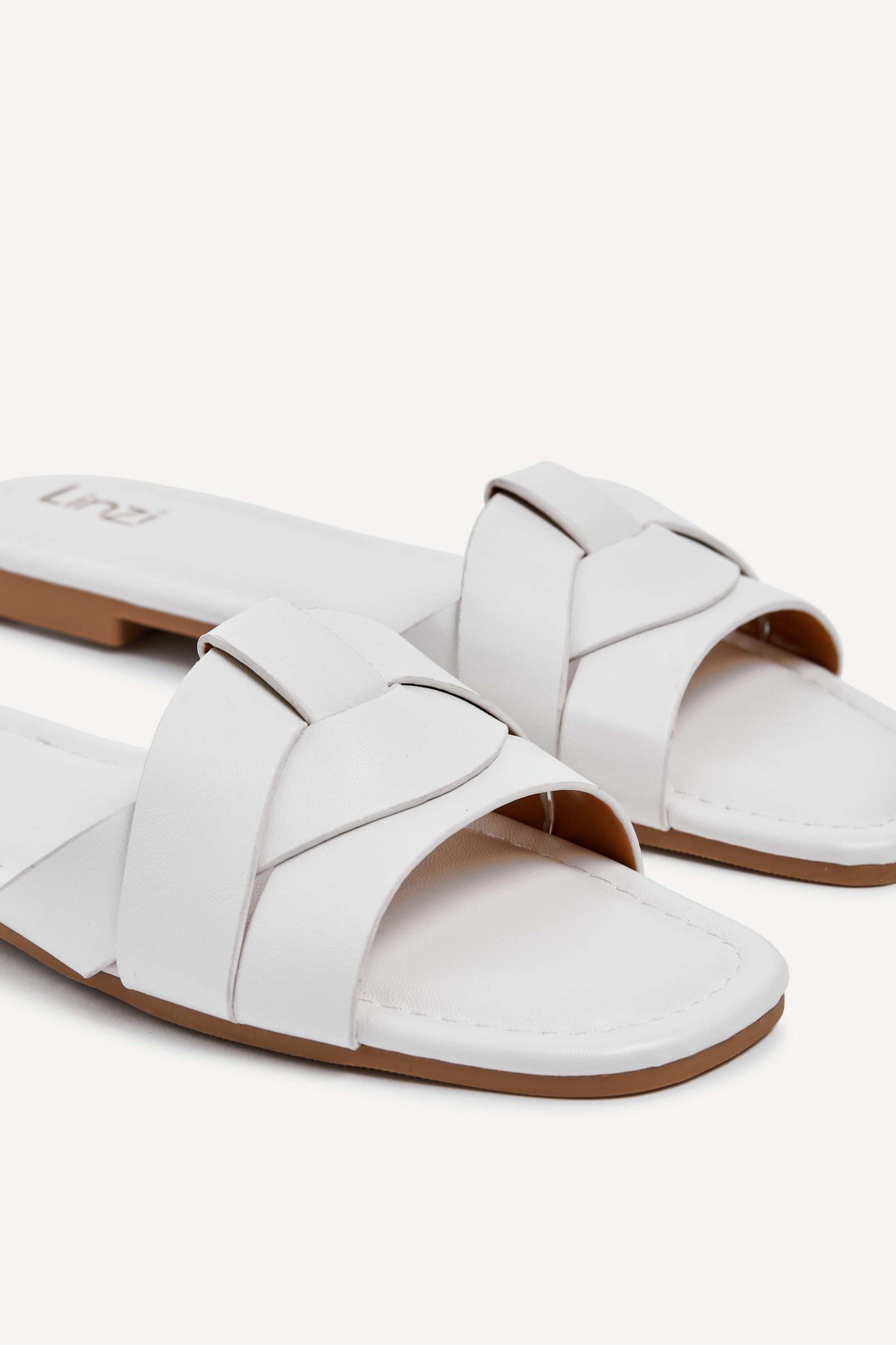 Linzi Fletcher White Slider Sandals image 3