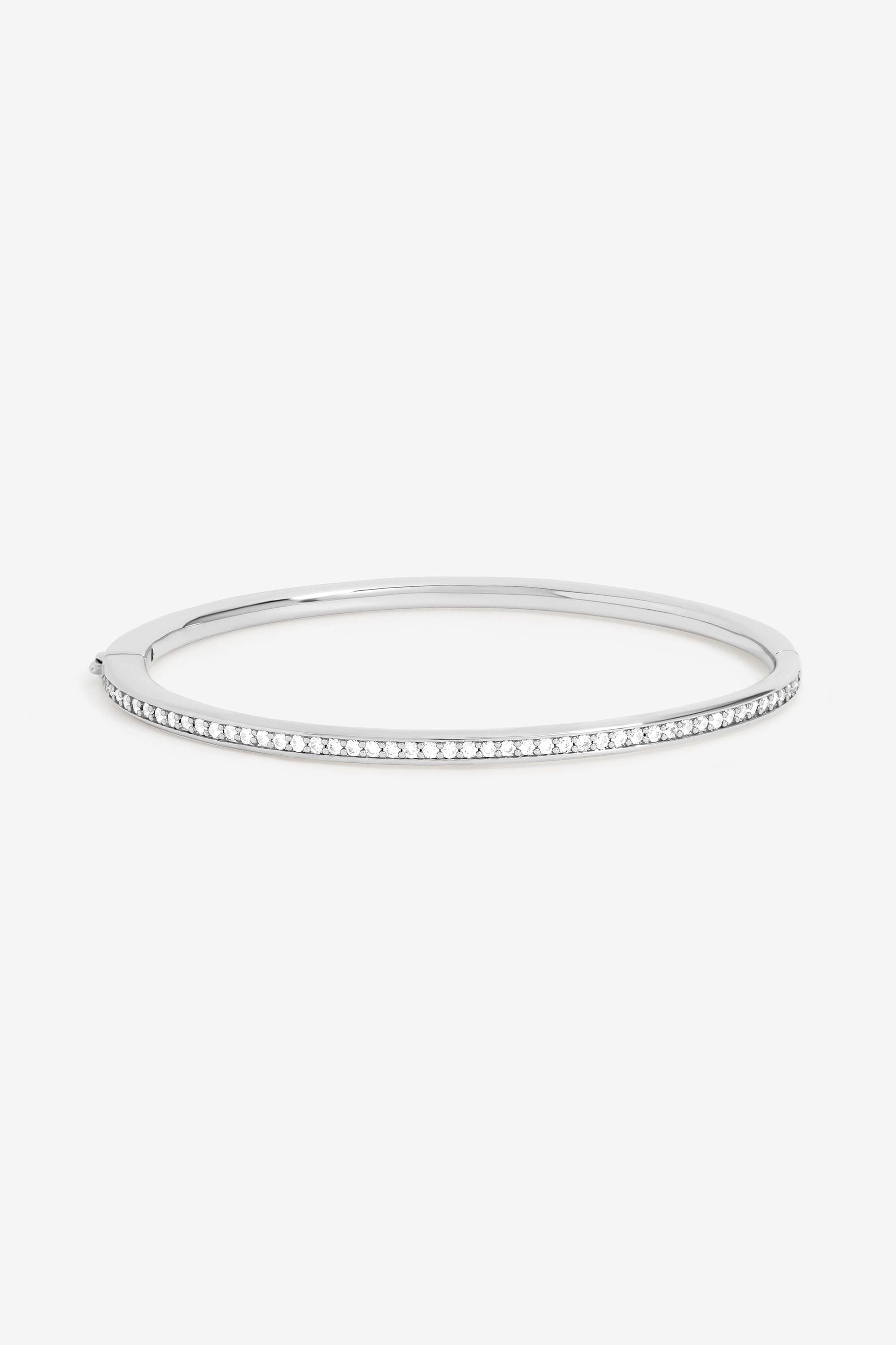Jon Richard Silver Plated and Pave Bangle image 1