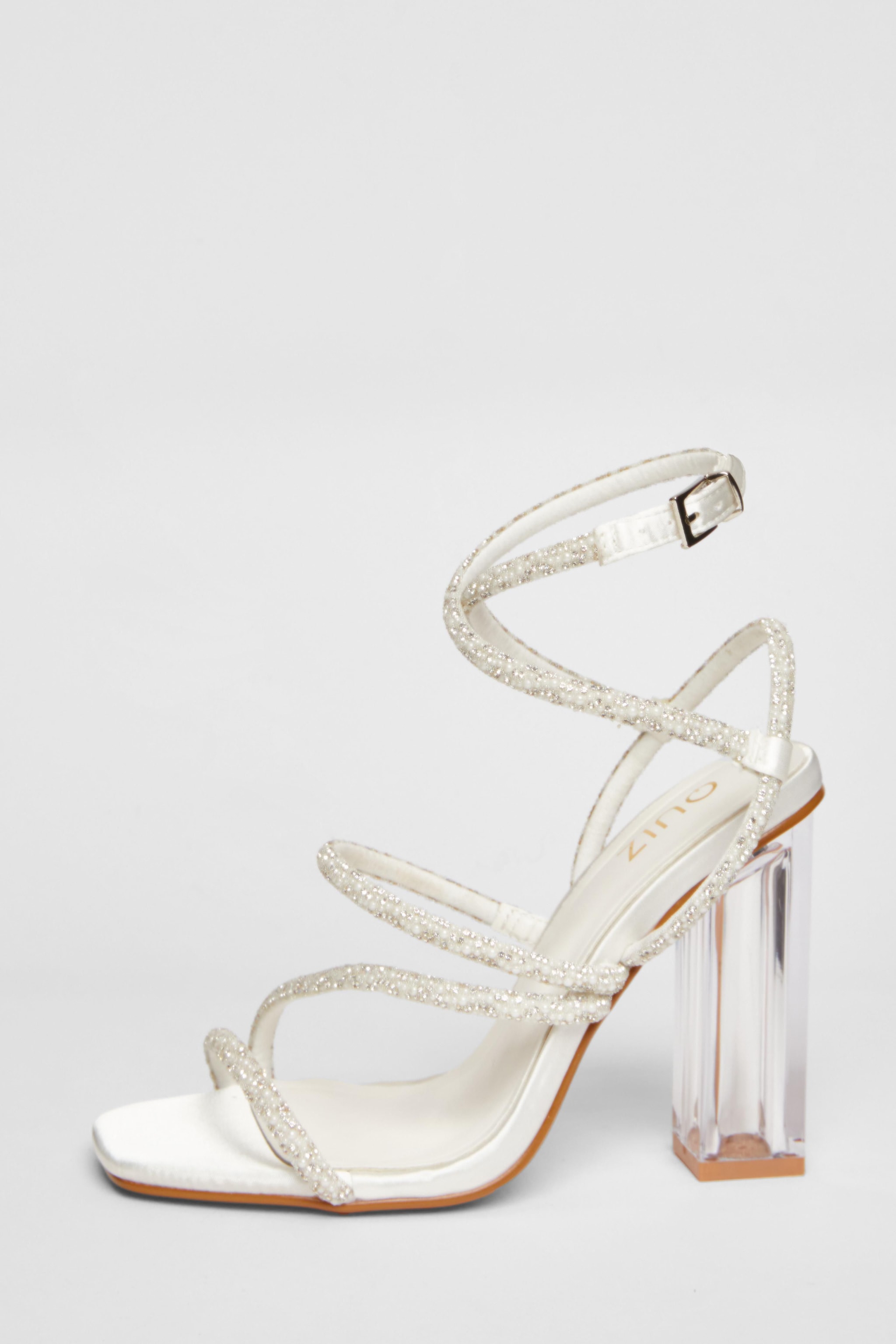 Quiz White Bridal Clear Heel Sandal image 3