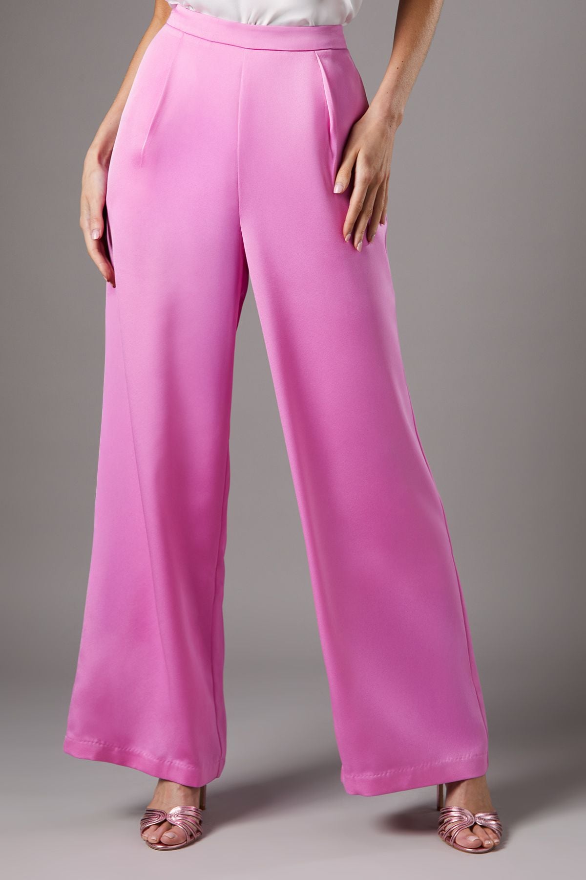 Coast Satin Flare Trouser Magenta image 2