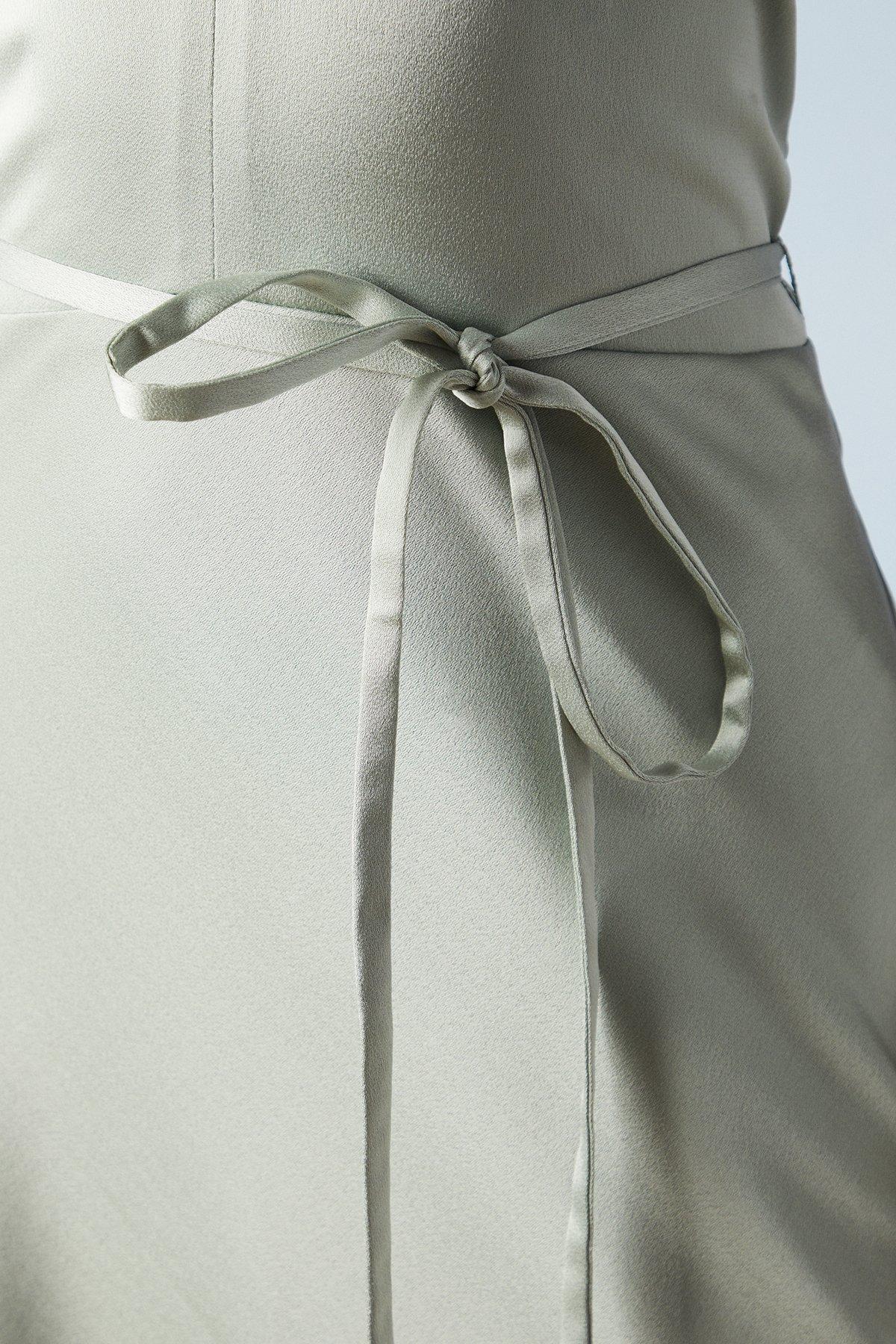 Oasis Cross Front Halterneck Bridesmaids Dress Sage image 5
