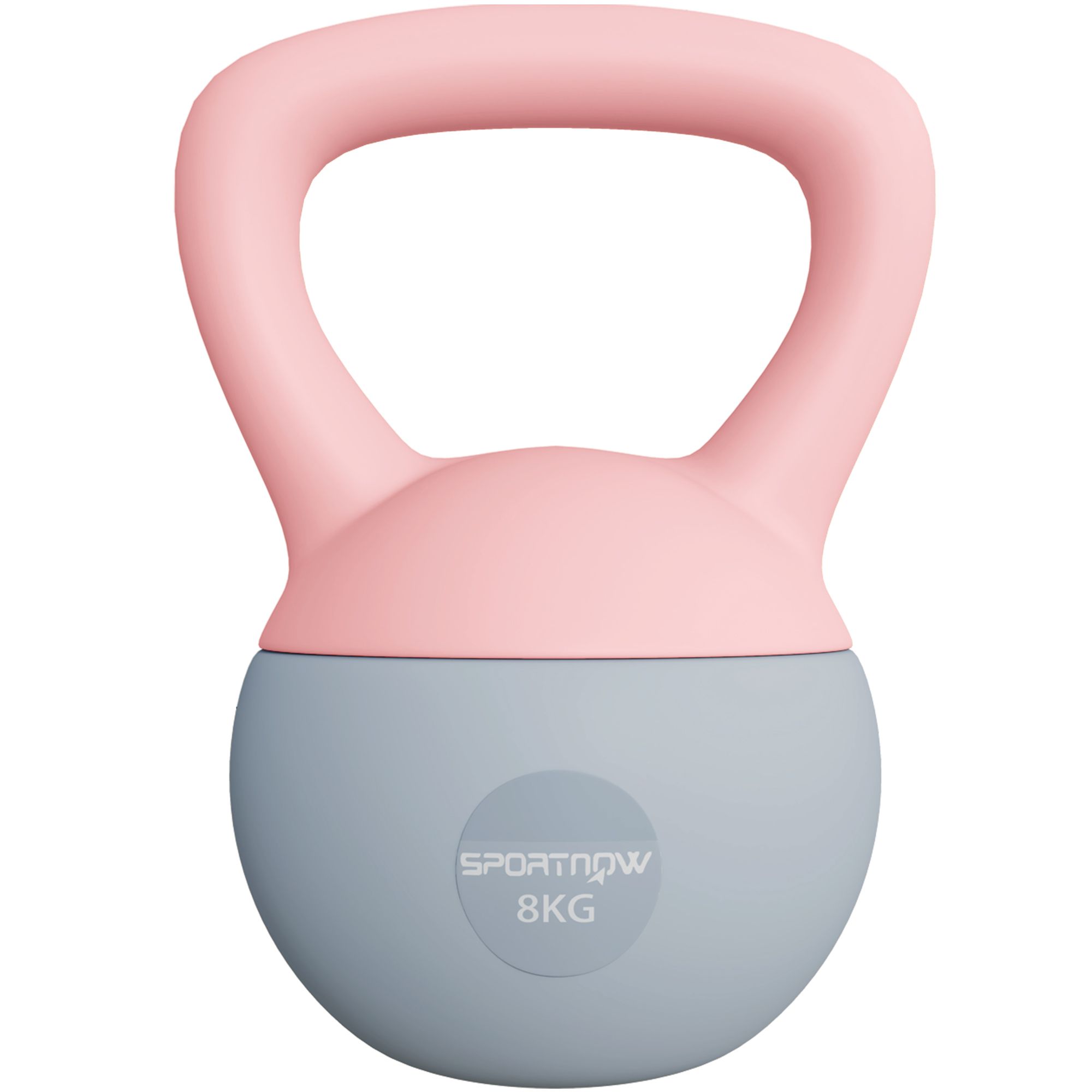 SPORTNOW 8KG Kettlebell with Soft Body and Non-Slip Handle, Pink and Grey image 2