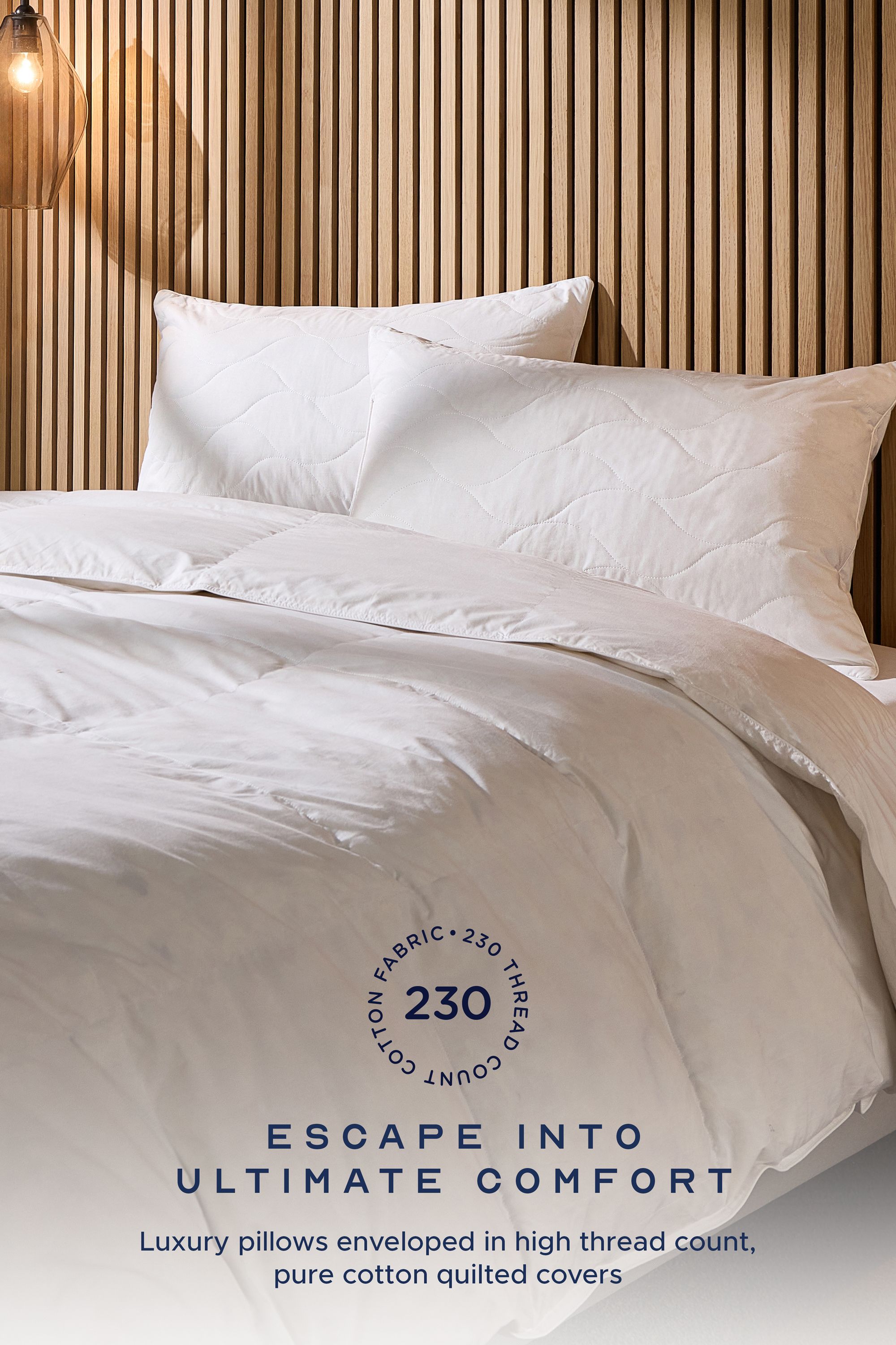 Snuggledown Snuggledown Luxury Cotton Quilted Pillow, Firm Support, 4 Pack image 2