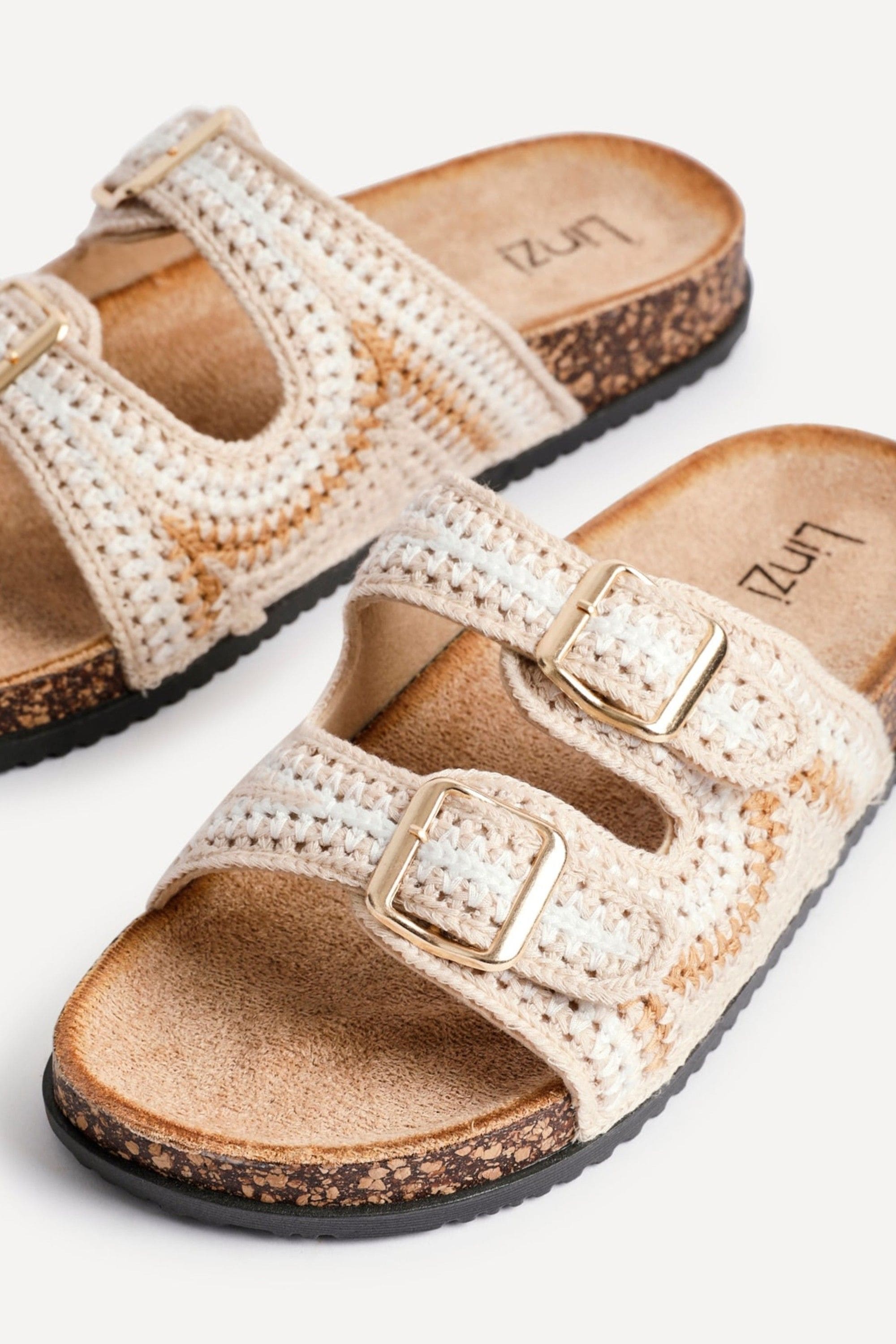 Linzi Jaylyn Beige Double Buckle Sandals image 5