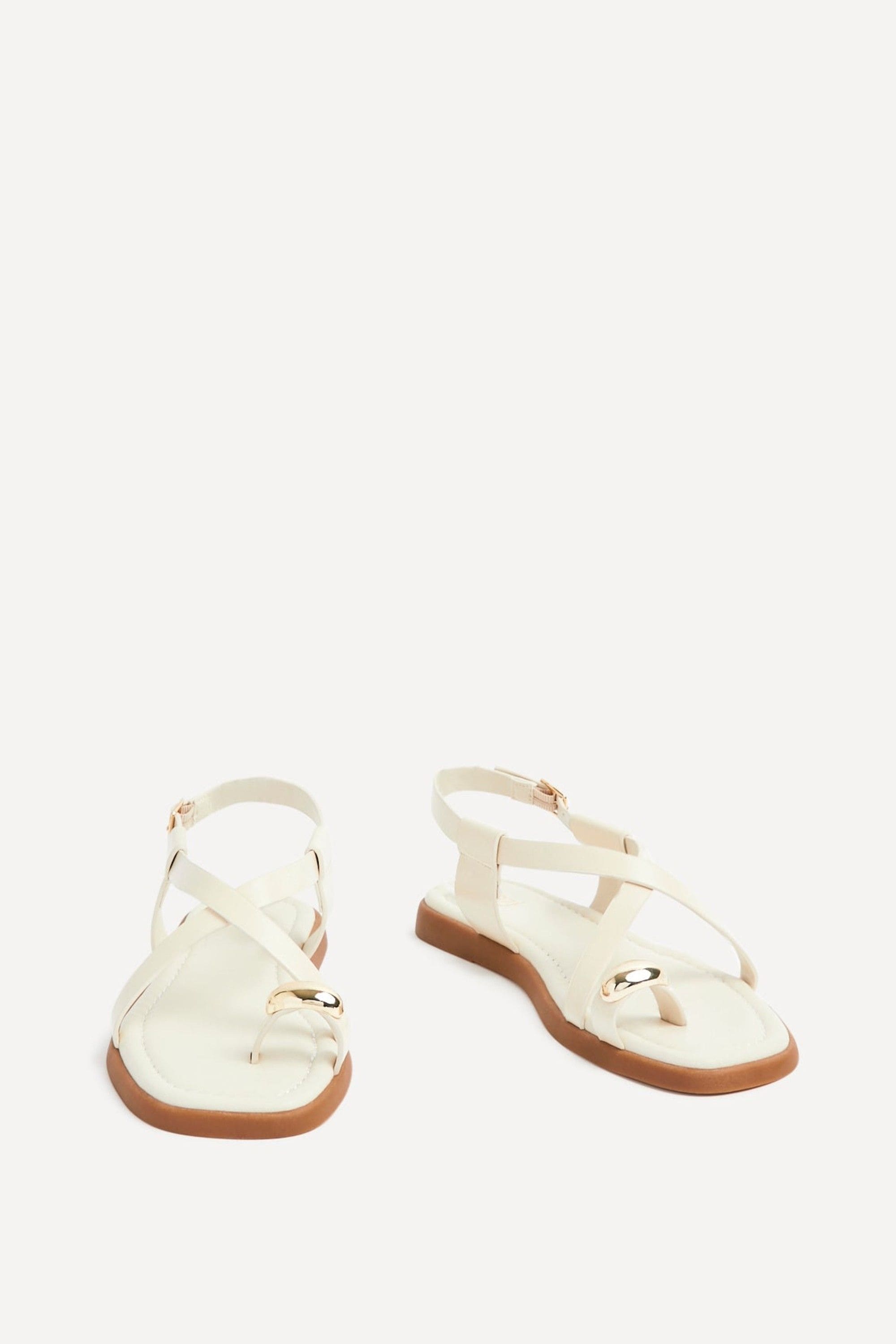 Linzi Salma Cream & Gold Flat Sandals image 3