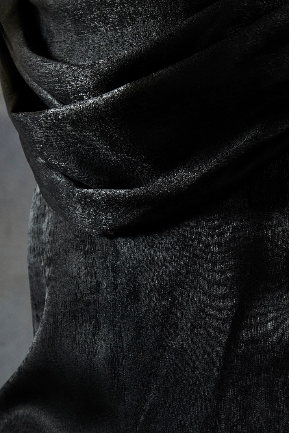 MissPap Lame Draped Bust Top & Wide Leg Trouser Co-ord True Black image 5