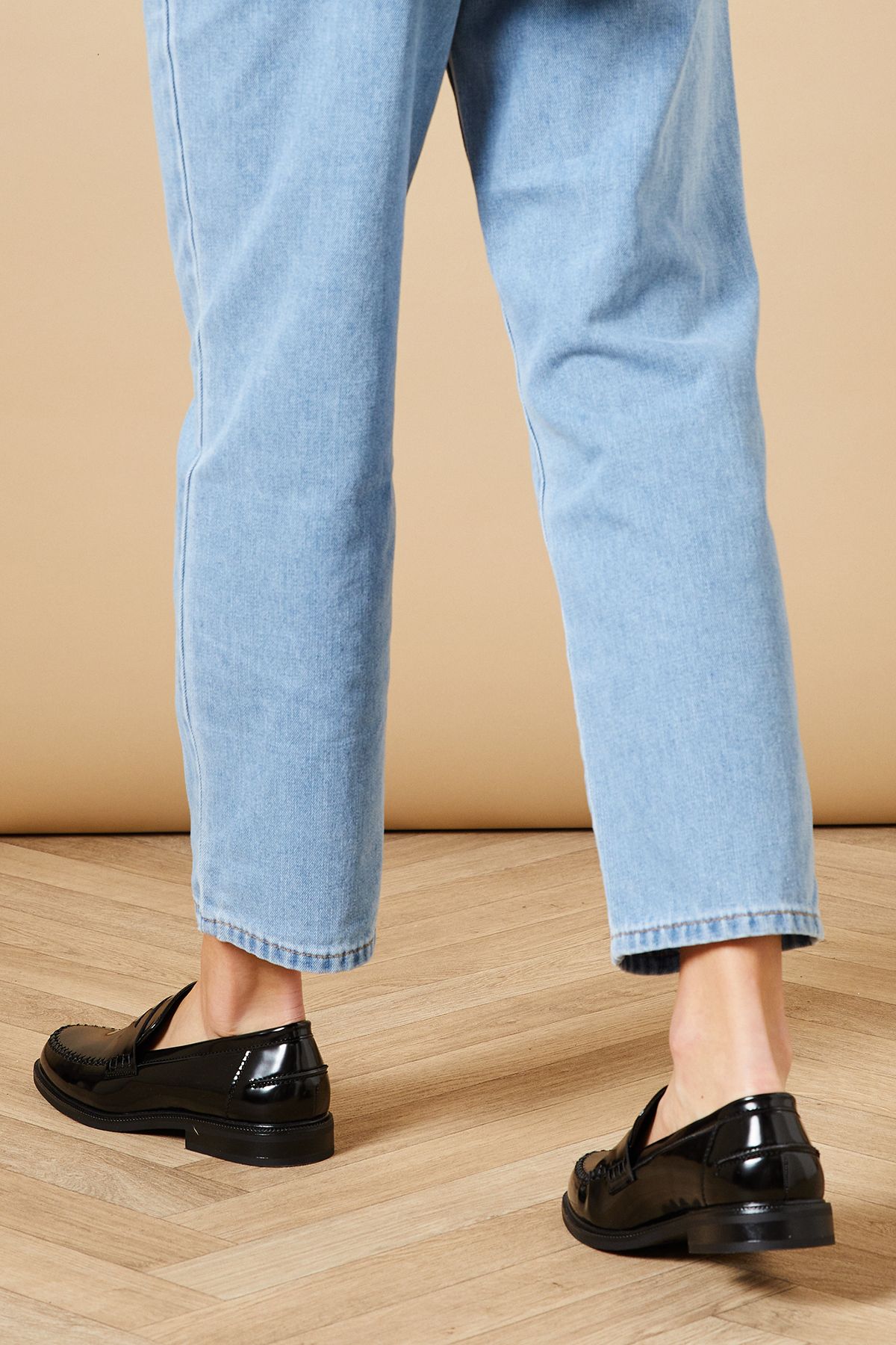 Oasis Dwona Patent Penny Smart Loafers True Black image 4