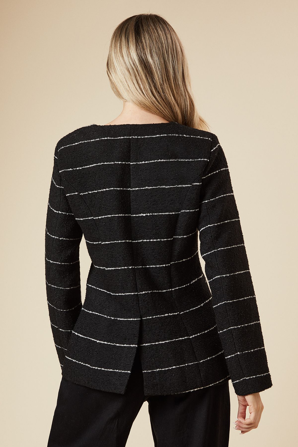 Dorothy Perkins Scoop Neck Single Breasted Blazer Black image 3