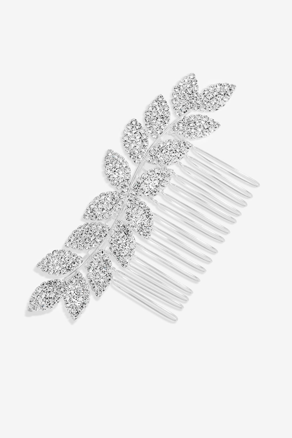 Jon Richard Silver Plated Crystal Leaf Comb image 1