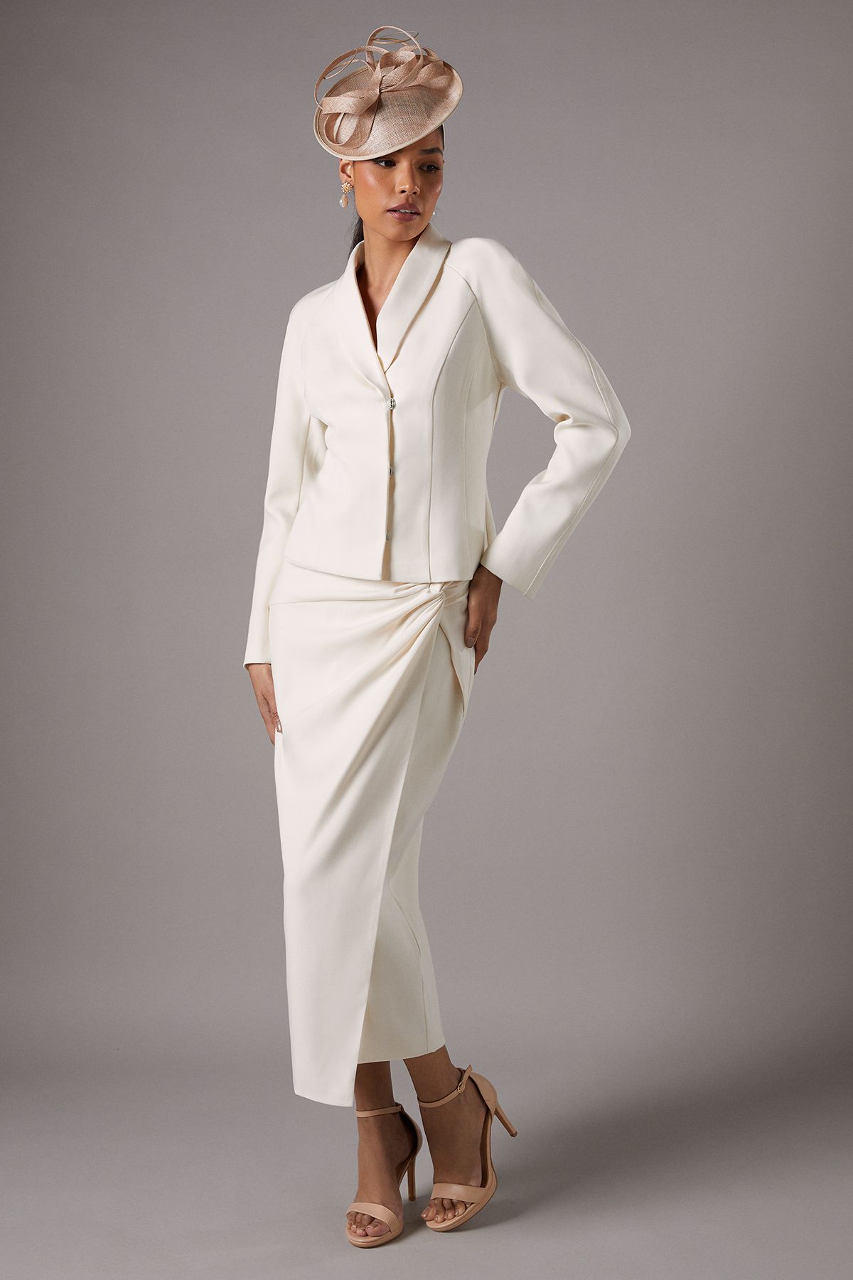 Coast Knot Front Wrap Skirt Ivory image 1