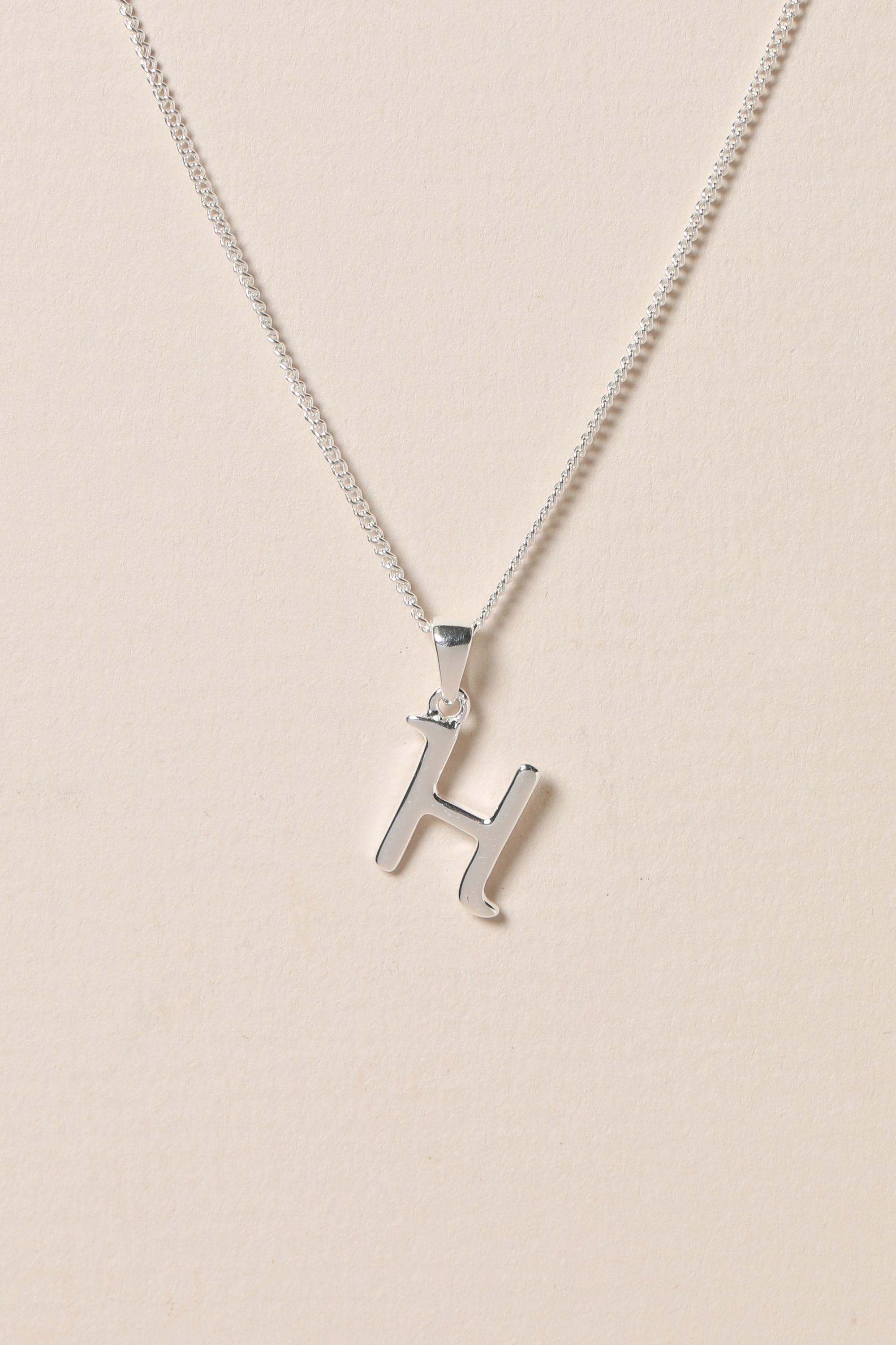 Simply Silver Sterling Silver 925 Initial Pendant - H image 2