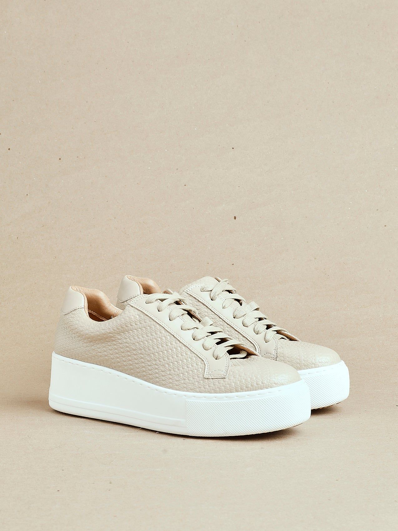 Linzi Twyla Mocha Faux Leather Platform Trainer image 6