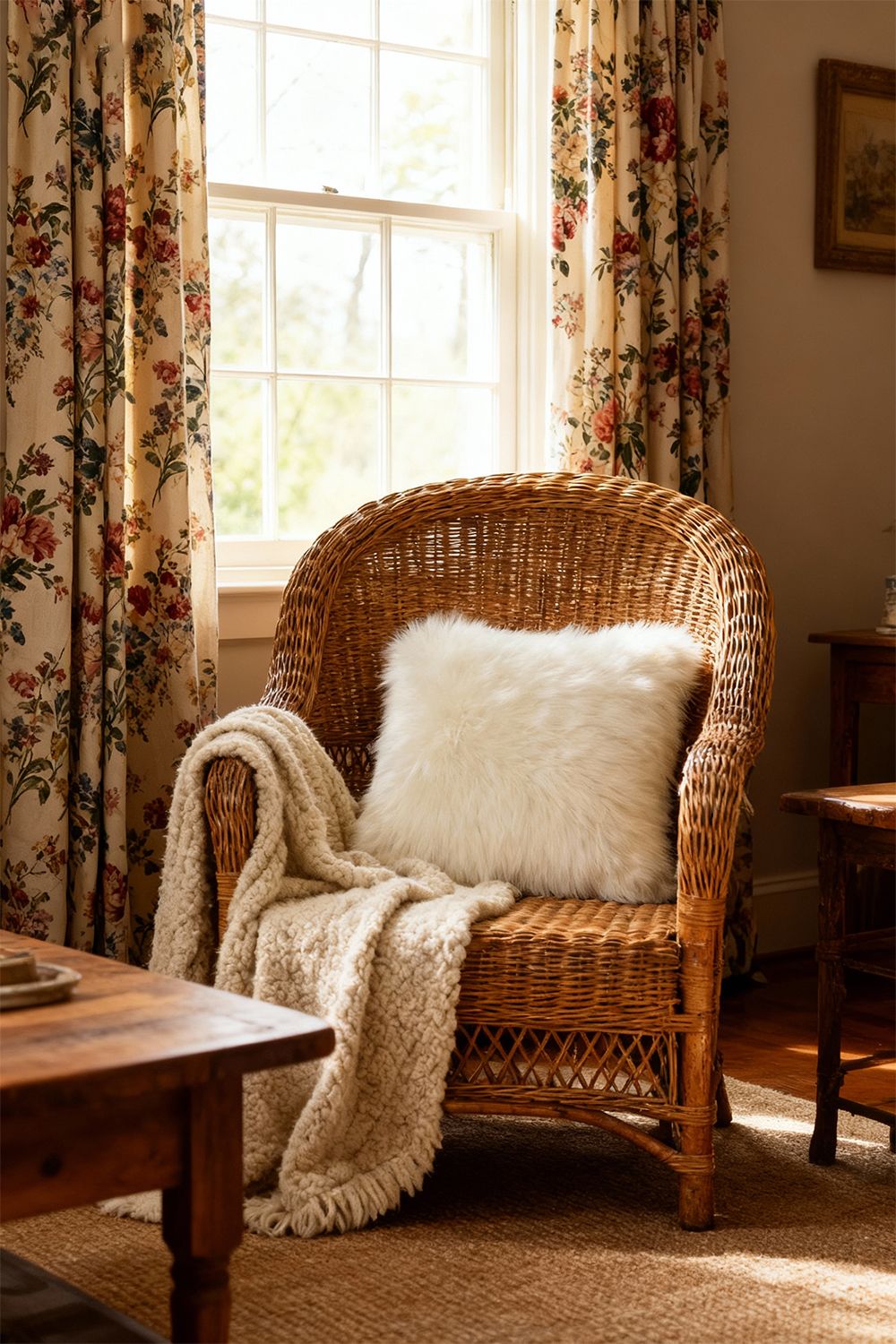 Living and Home 50x50cm Autumn Cushion Cover White Plush Sofa Cushion Cover -Machine-Washable image 2