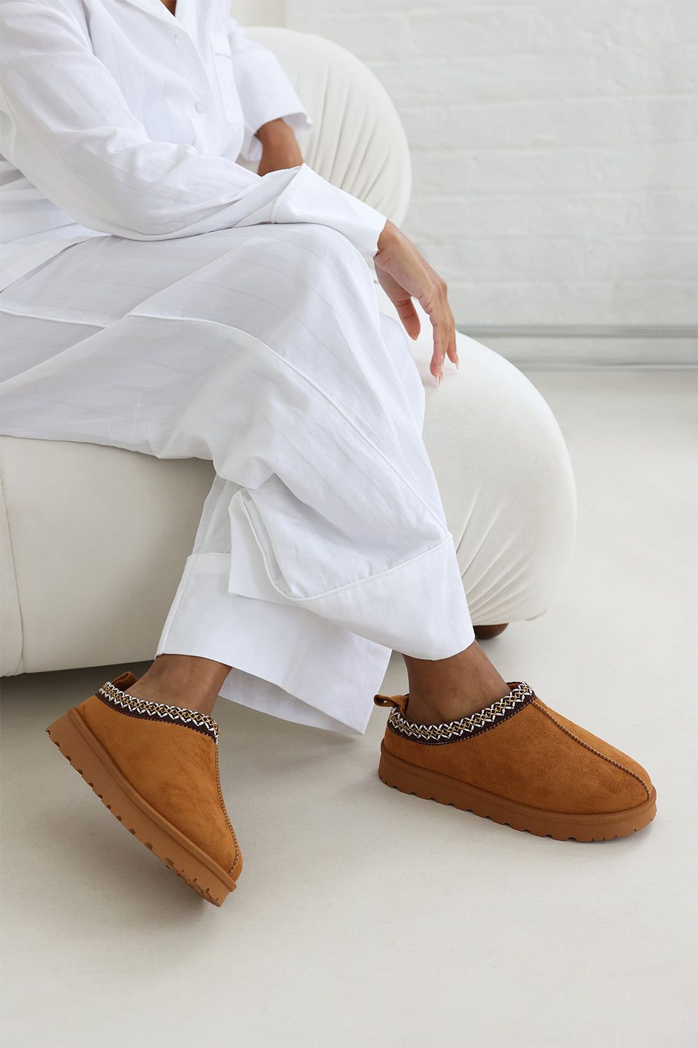 Where's That From 'Reina' Cosy Faux-Suede Fur Lining Slipper image 1