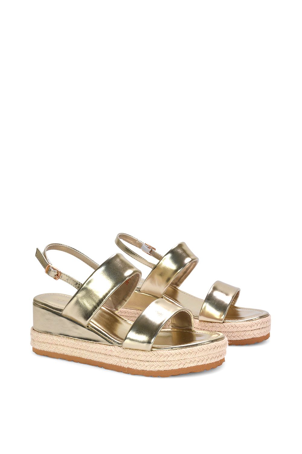 XY London 'Ally' Low Heel Platform Wedge Espadrill  Slingback Sandals image 3