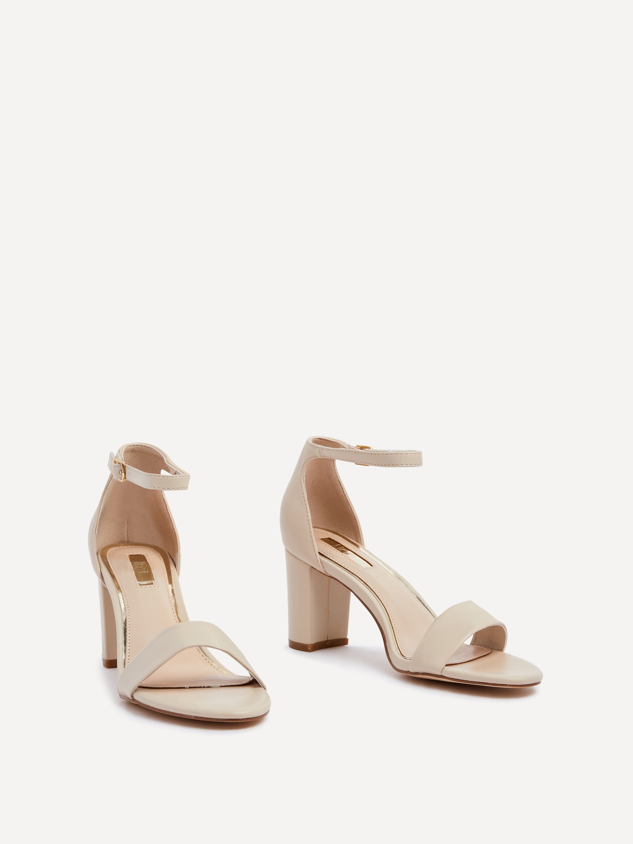 Linzi Frankie Nude Faux Leather Barely There Closed Back Block Heeled Sandal image 3