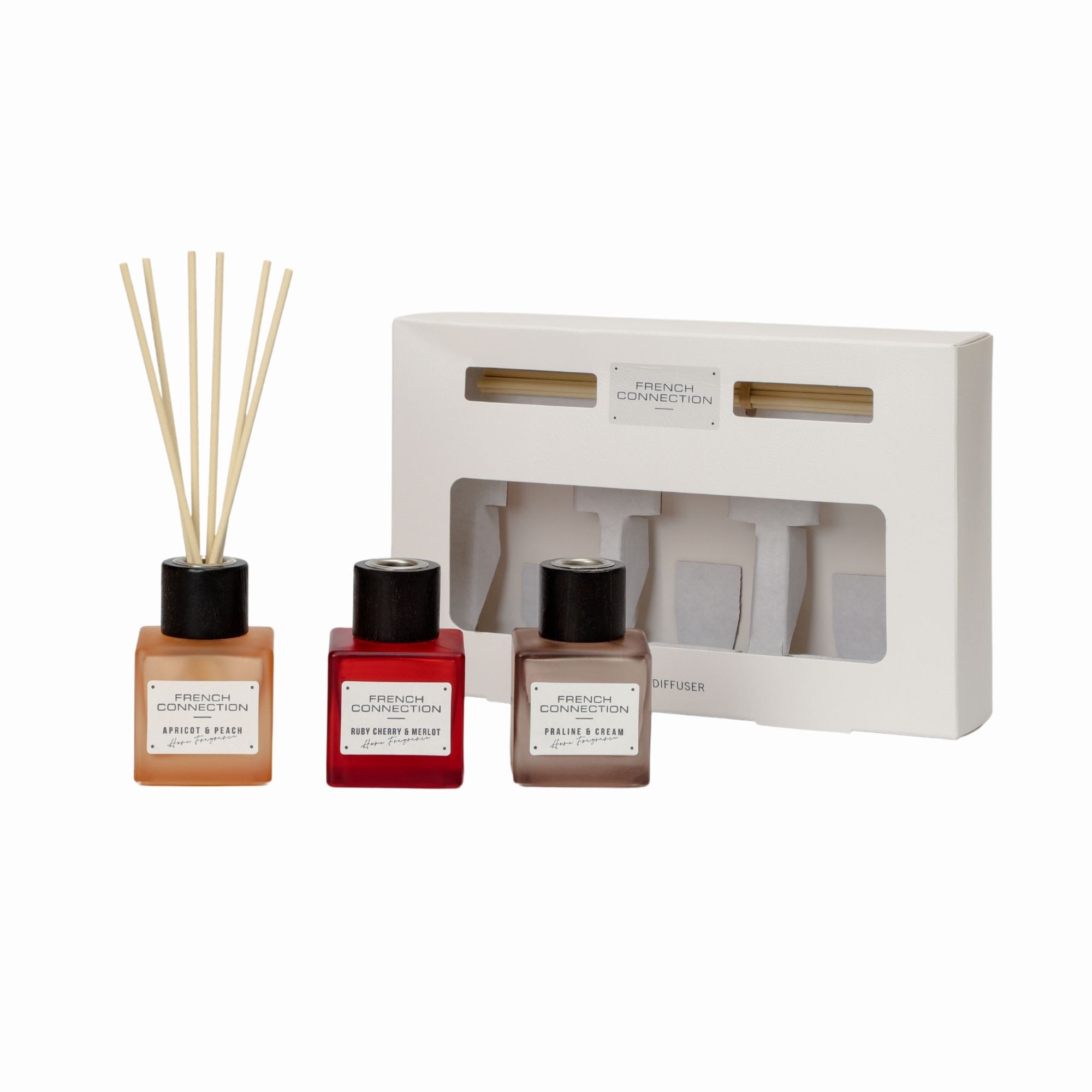 French Connection Trio of Reed Diffusers Gift Set 3x50G Square Design image 2