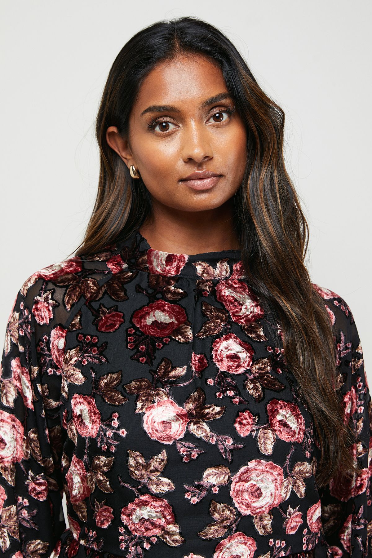 Oasis Devore Tiered Boho Mini Dress Rose image 5