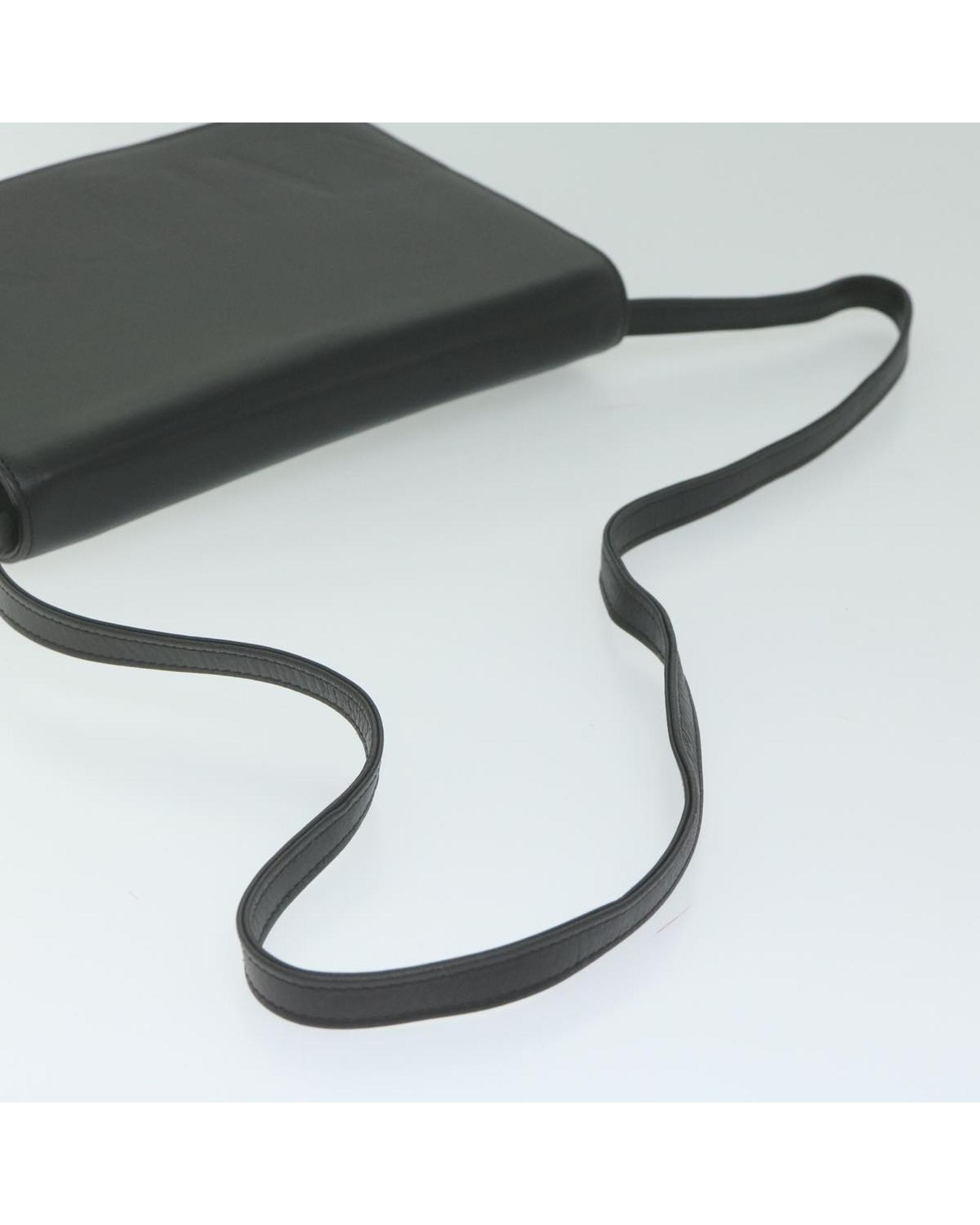 Valentino Preloved Shoulder Bag Embossed Logo Wo - Black image 8