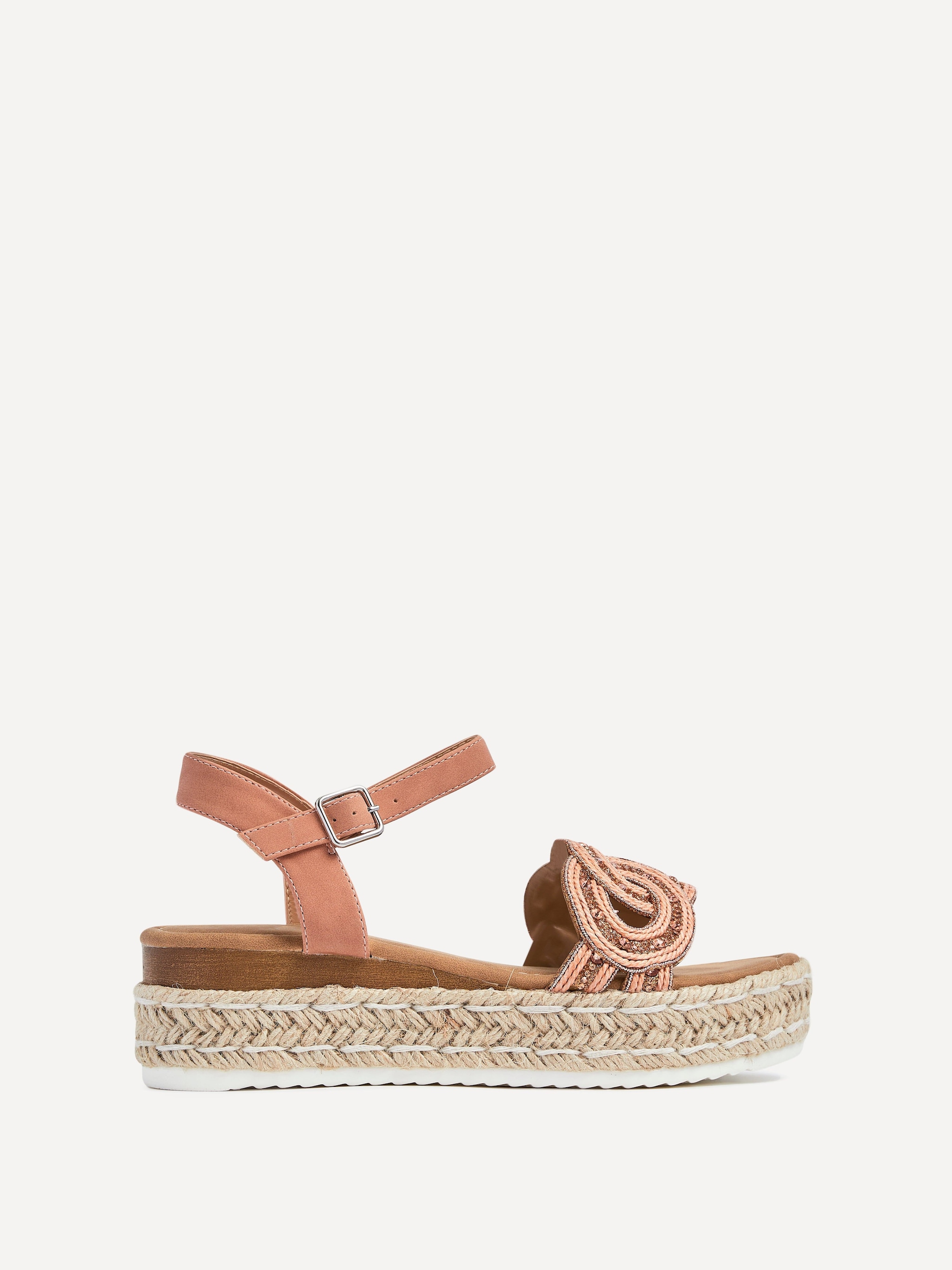 Linzi Bondi Rose Gold Faux Leather Flatform Sandal image 1