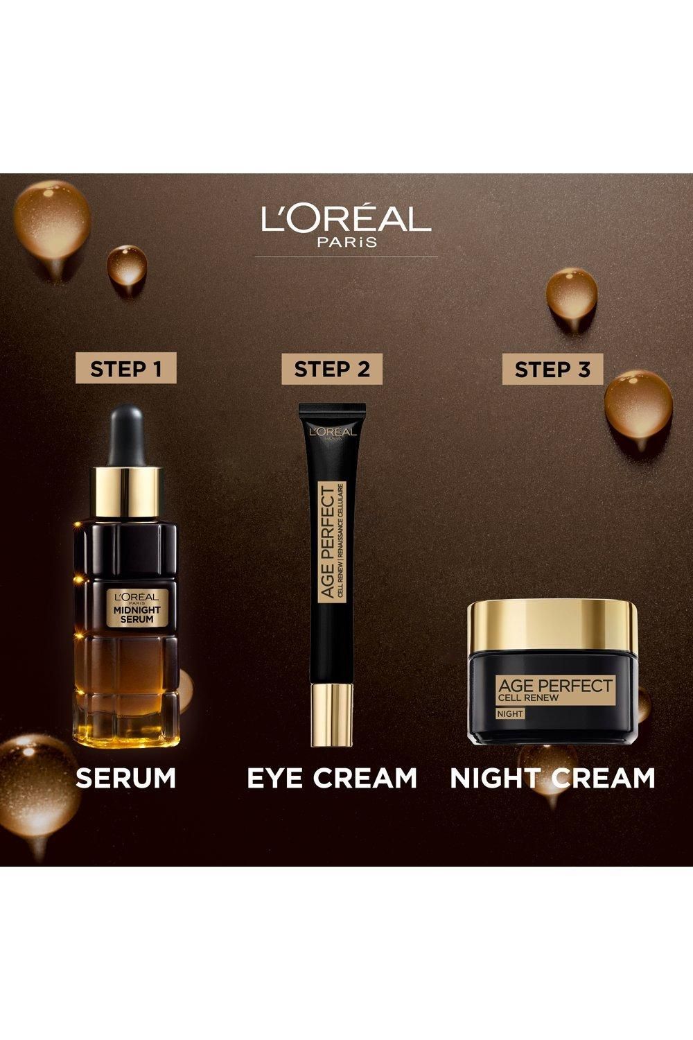 L'Oréal Paris Midnight Serum Cell Renew Age Perfect Anti-Oxidant Recovery Complex Night Serum Multi image 4