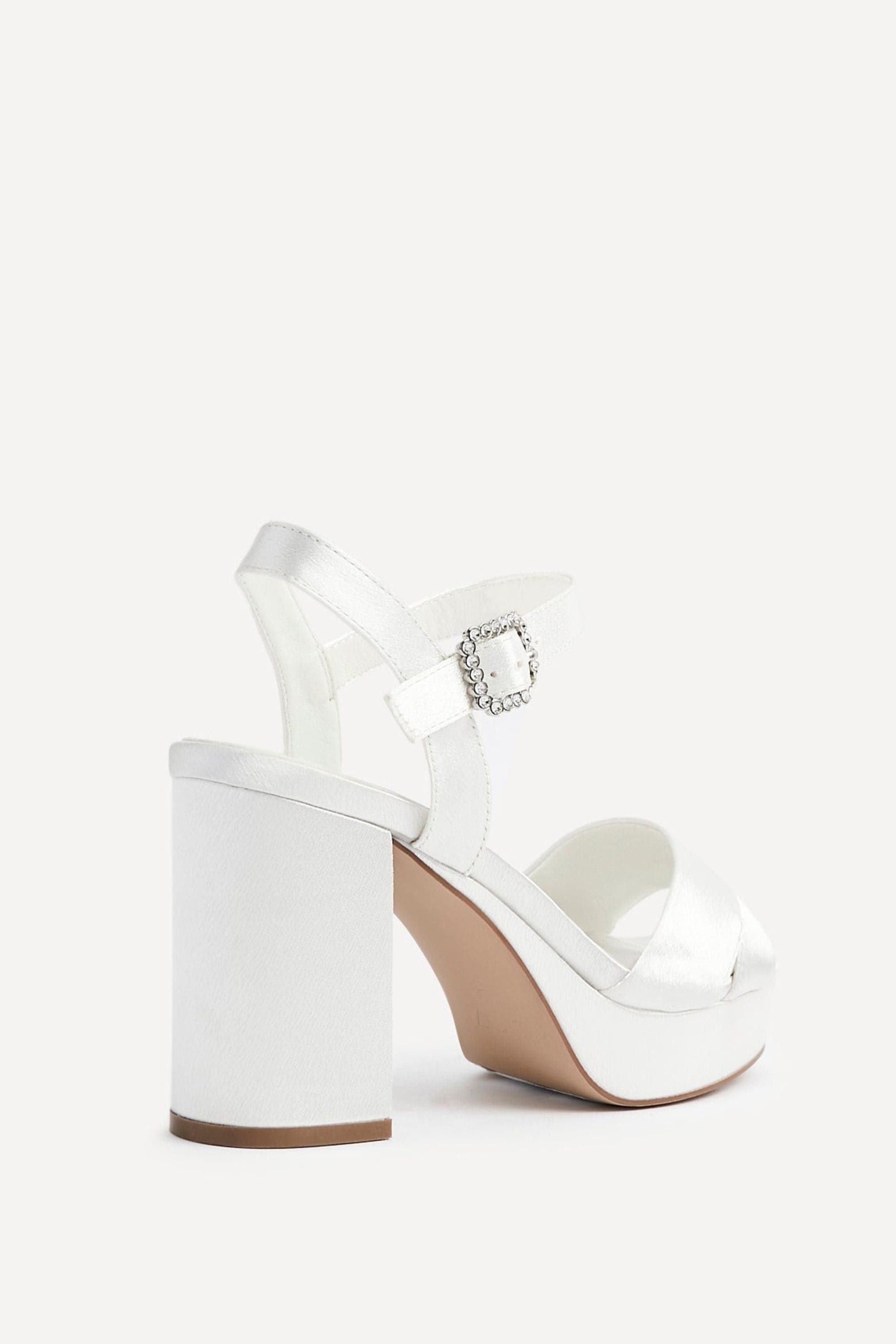Linzi Perola Ivory Satin Platform Heels image 5