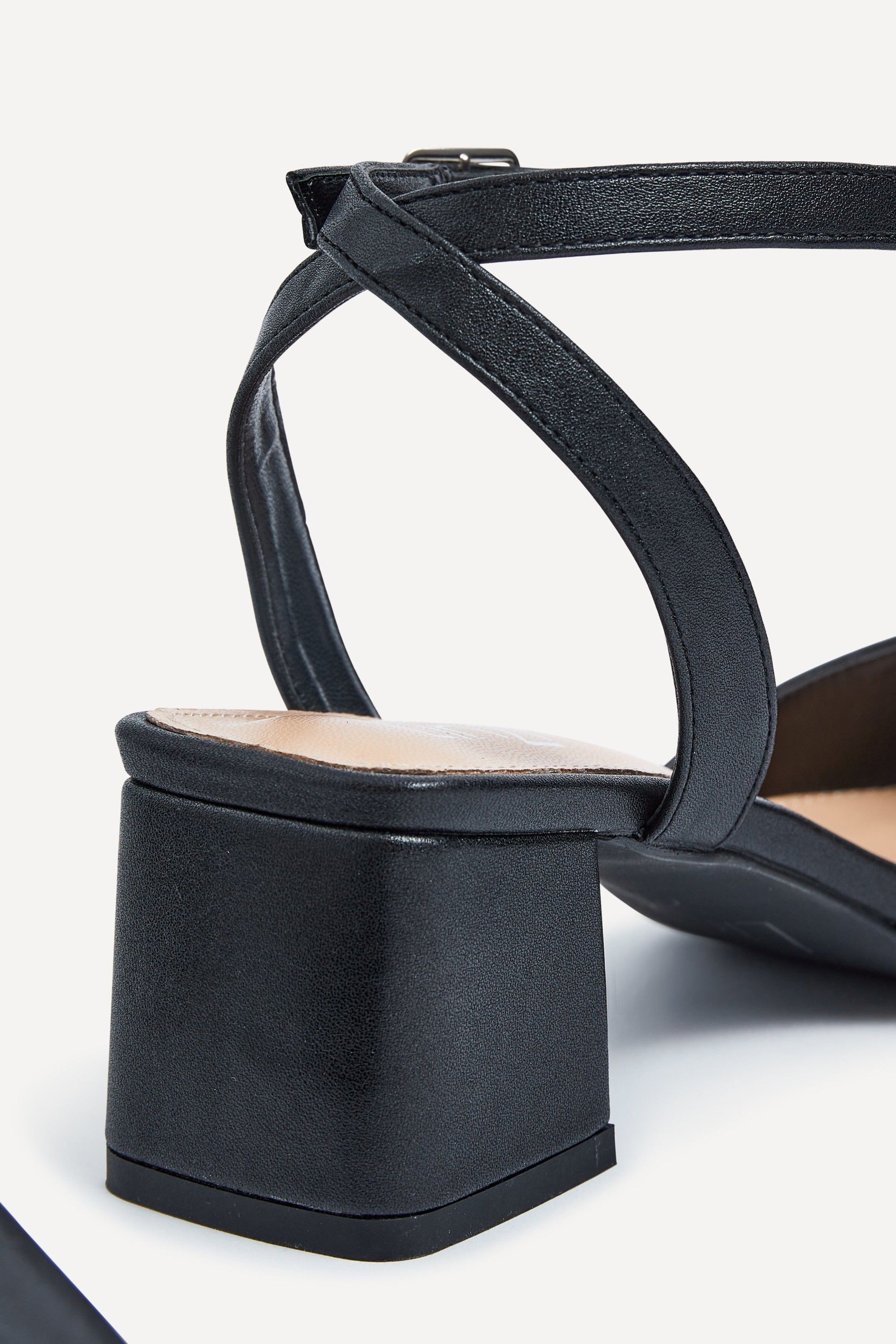 Linzi Suzy Wide Fit Black Faux Leather Court Heel image 5